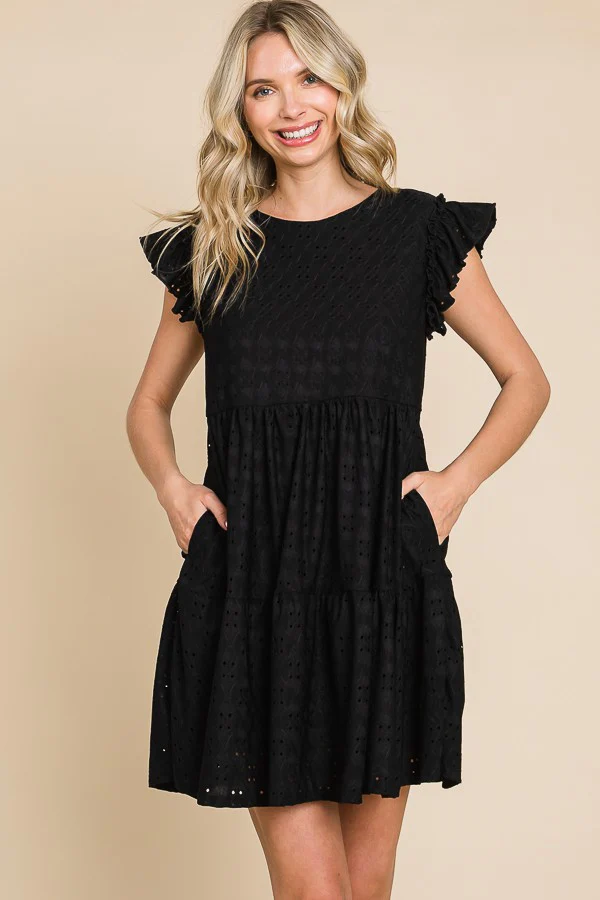 BabyDoll Tiered Mini Ruffle Sleeve Dress