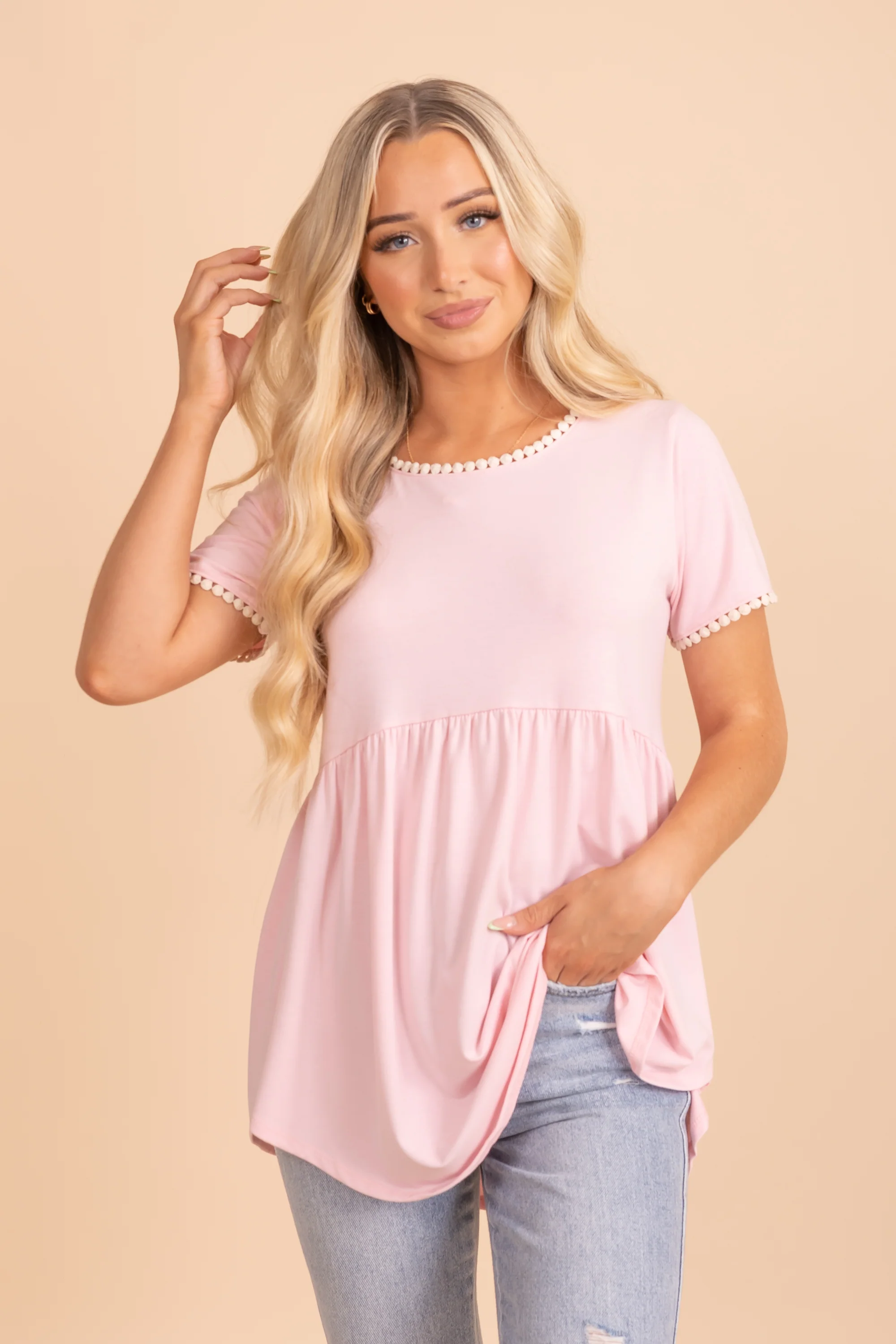 Short Sleeve Empire Waist Top