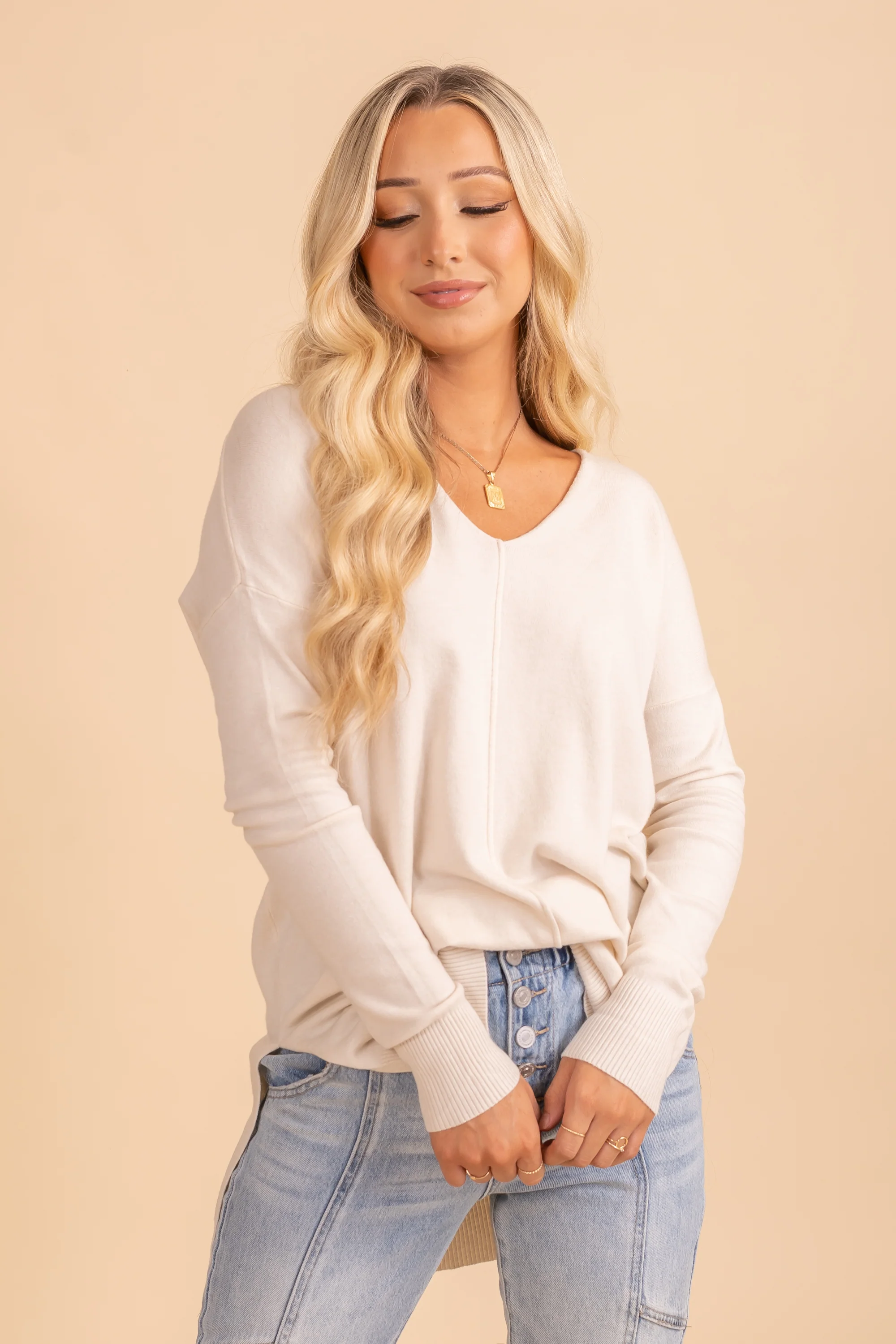 Stay Cozy Oversized V-neck Sweater