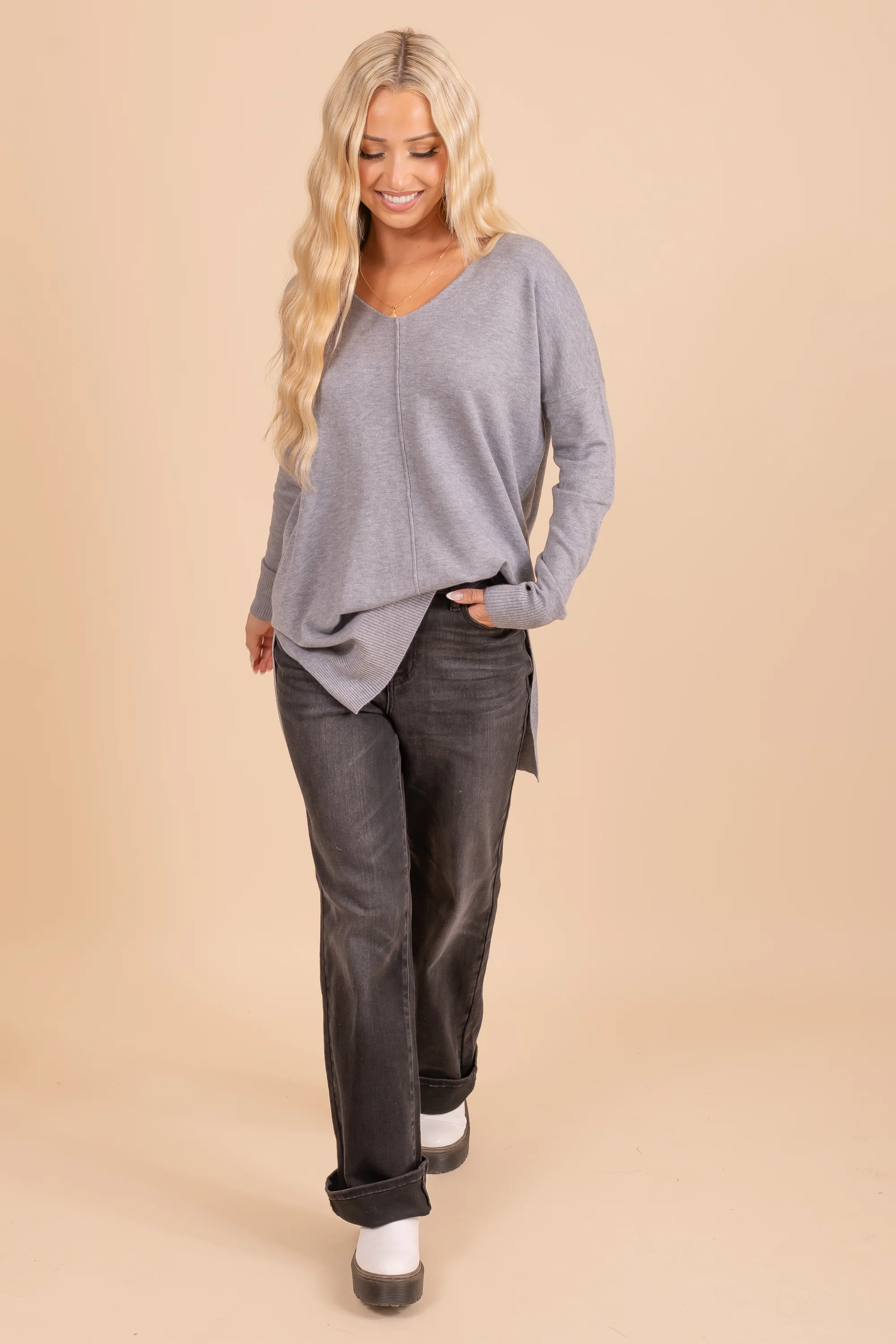 Stay Cozy Oversized V-neck Sweater