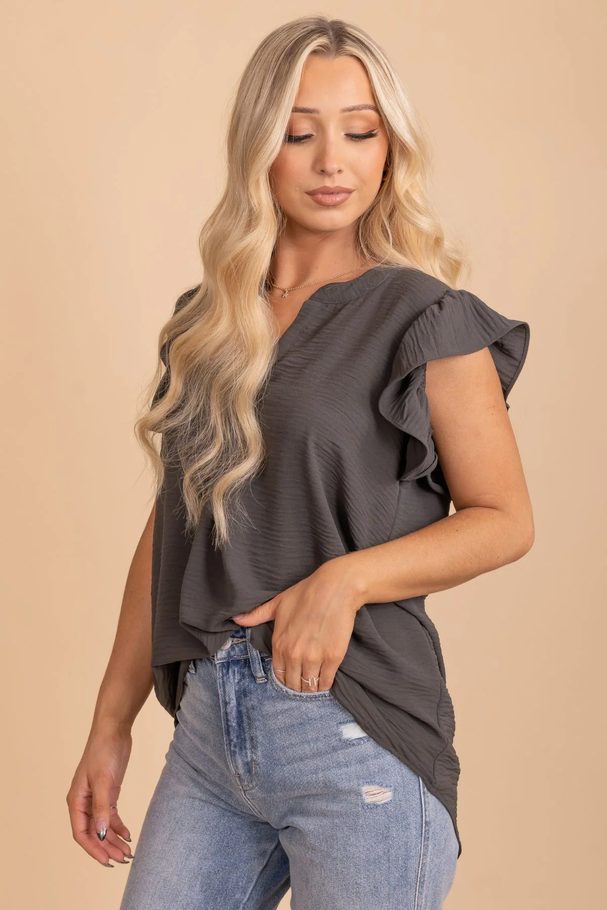 Nothing Compares Flutter Sleeve Blouse