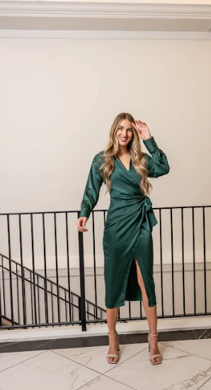 Delia Long Sleeve Tie Dress