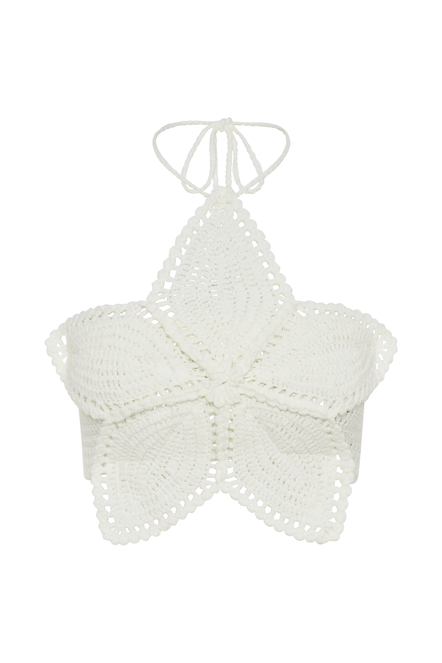 Bailey Floral Crochet Halter Top - Ivory