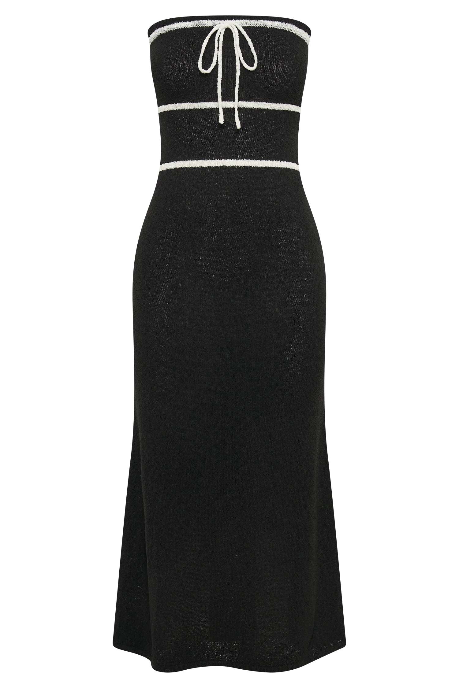 Dawn Strapless Knit Midi Dress - Black
