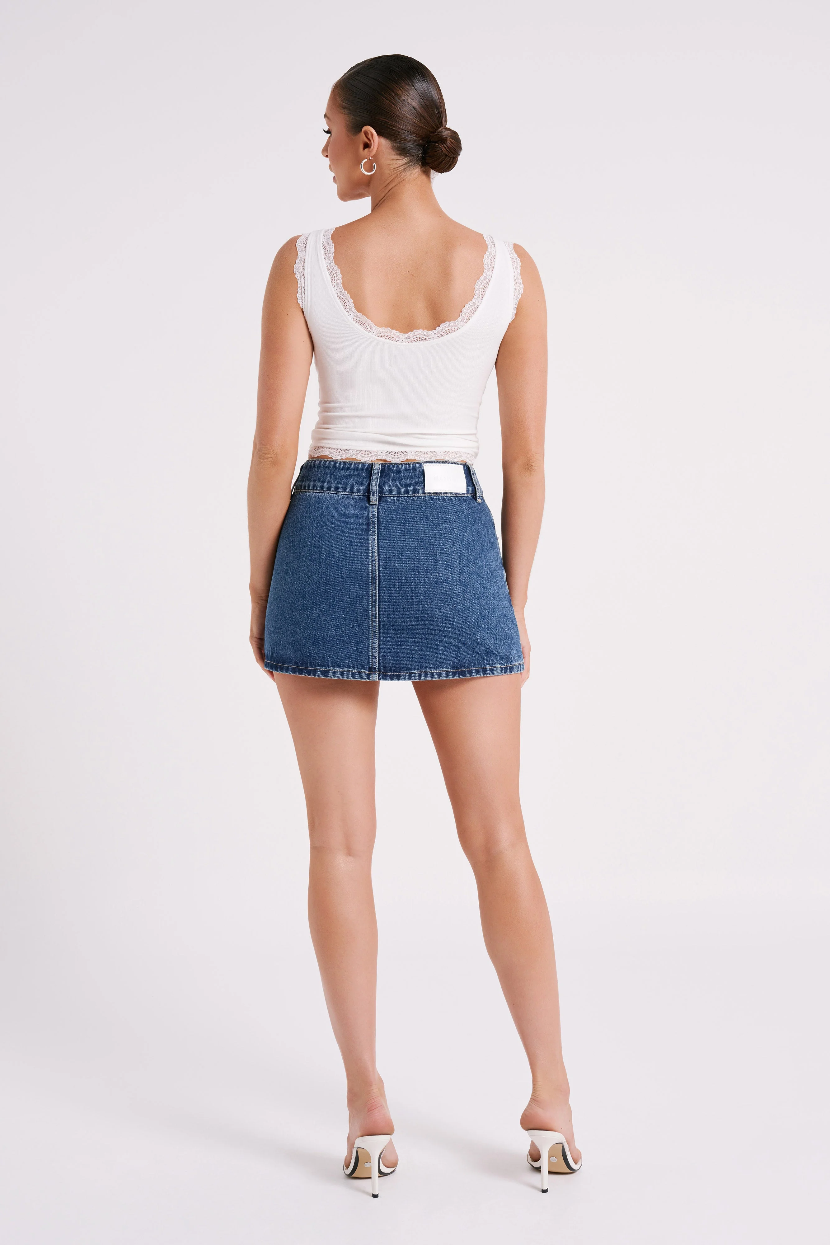 Julienne Denim Mini Skirt - Dark Blue