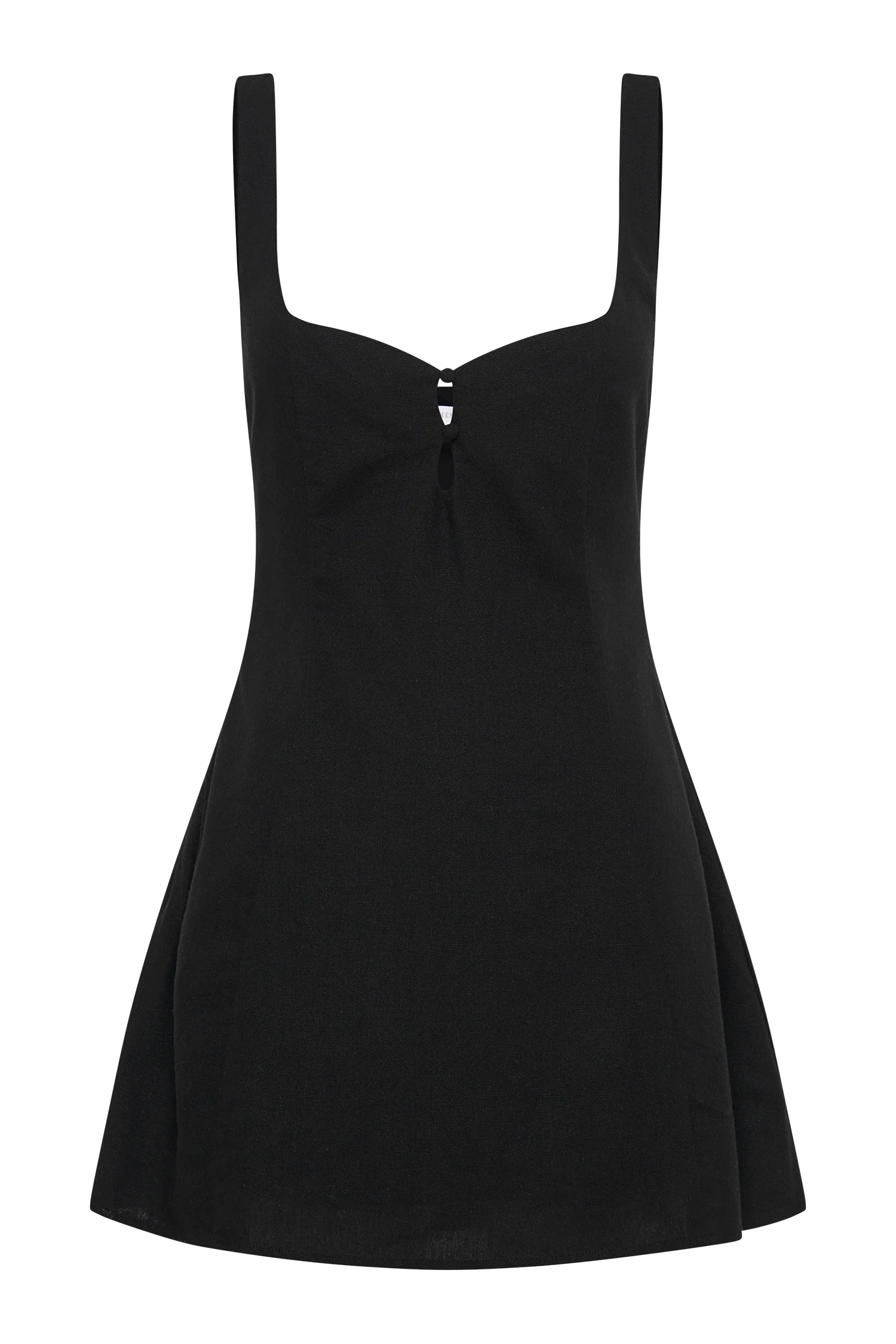 Tandie Linen Flare Mini Dress - Black
