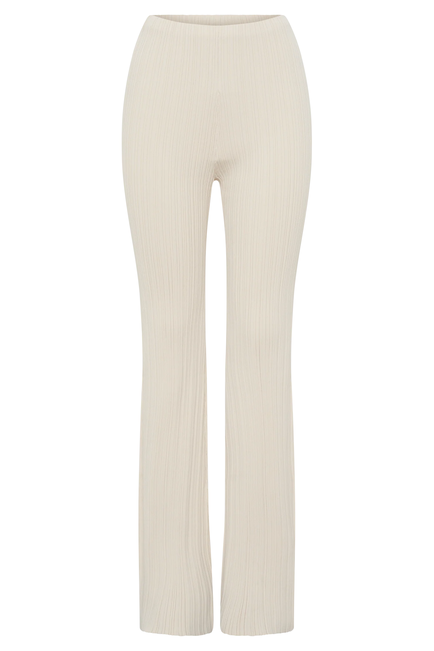 Chiara Straight Leg Rib Knit Pant - Cream