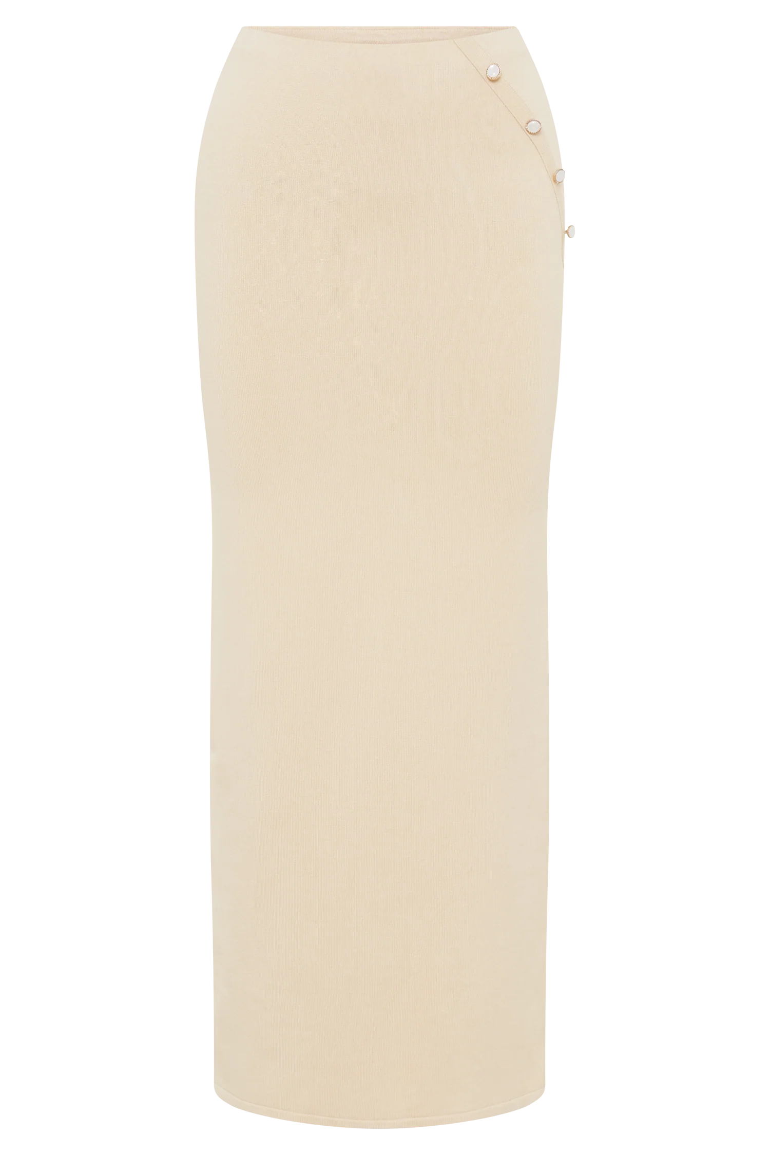 Maisie Buttoned Knit Maxi Skirt - Cream