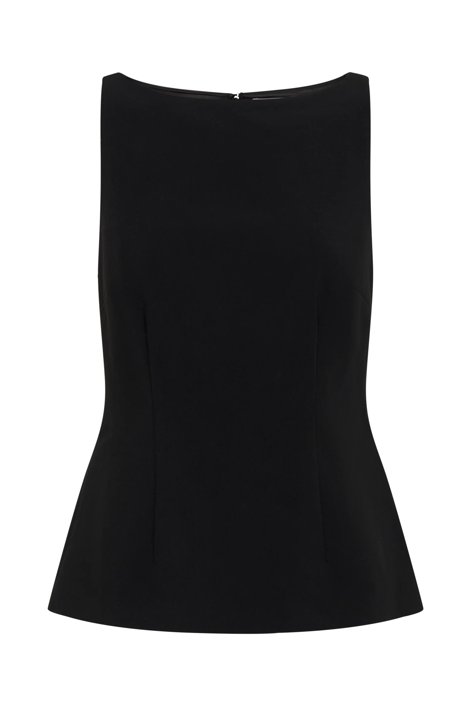 Angela Sleeveless Suiting Top - Black