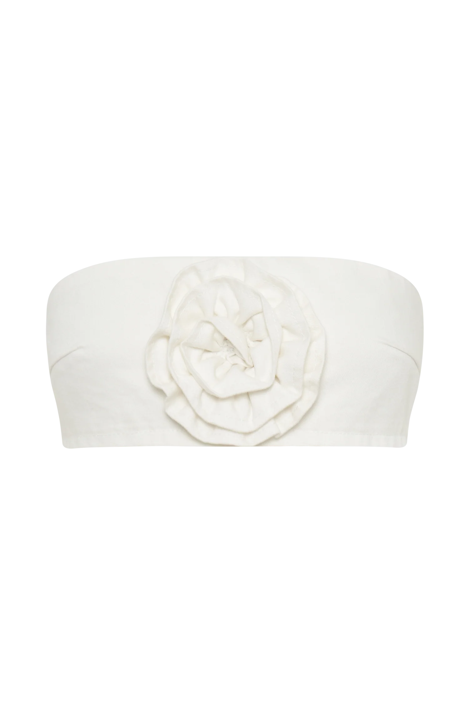 Samantha Rose Denim Bandeau - White