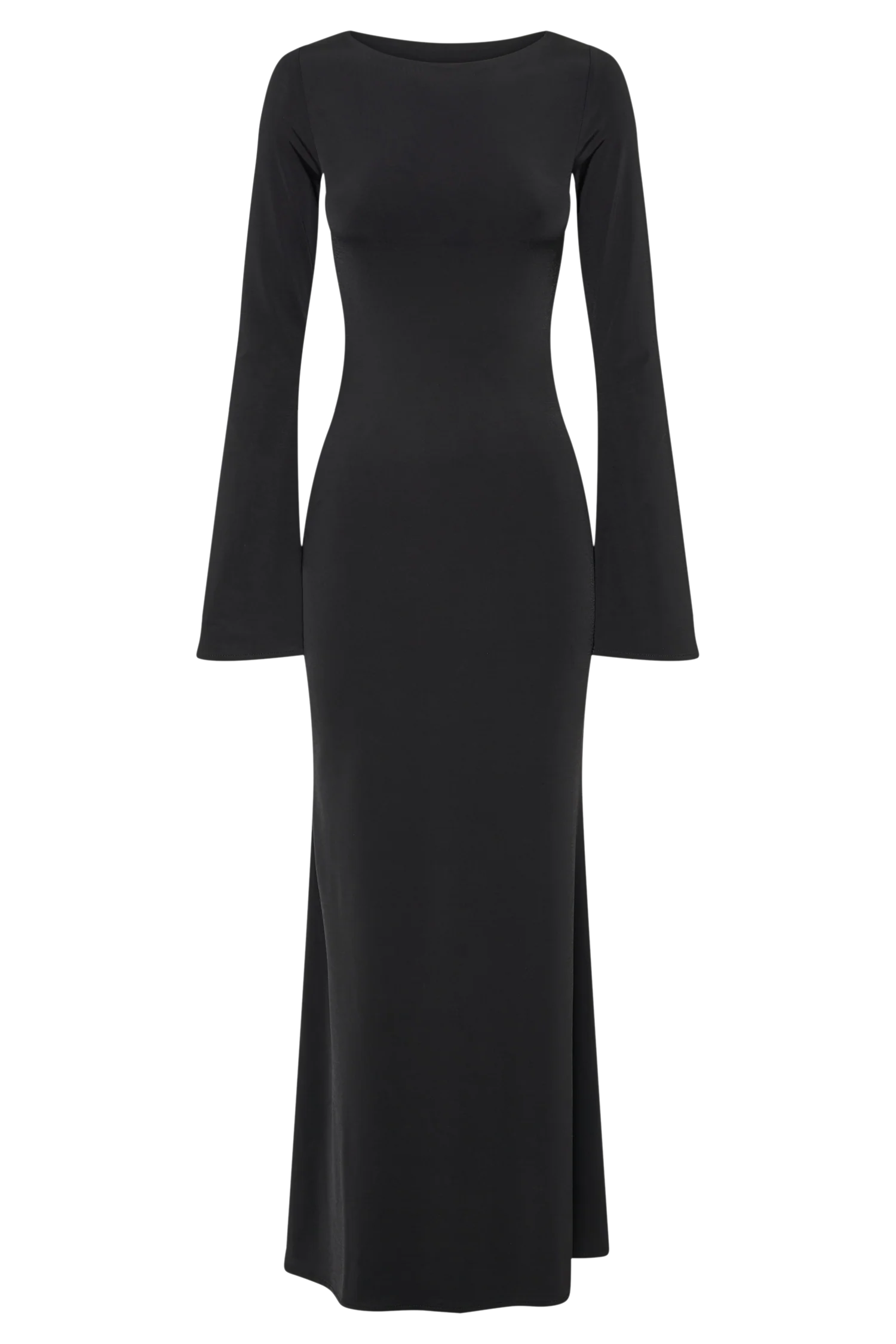 Tarna Slinky Fishtail Maxi Dress - Black