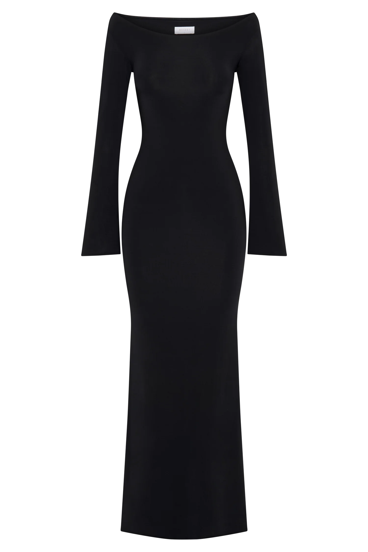 Millicent Slinky Long Sleeve Maxi Dress - Black
