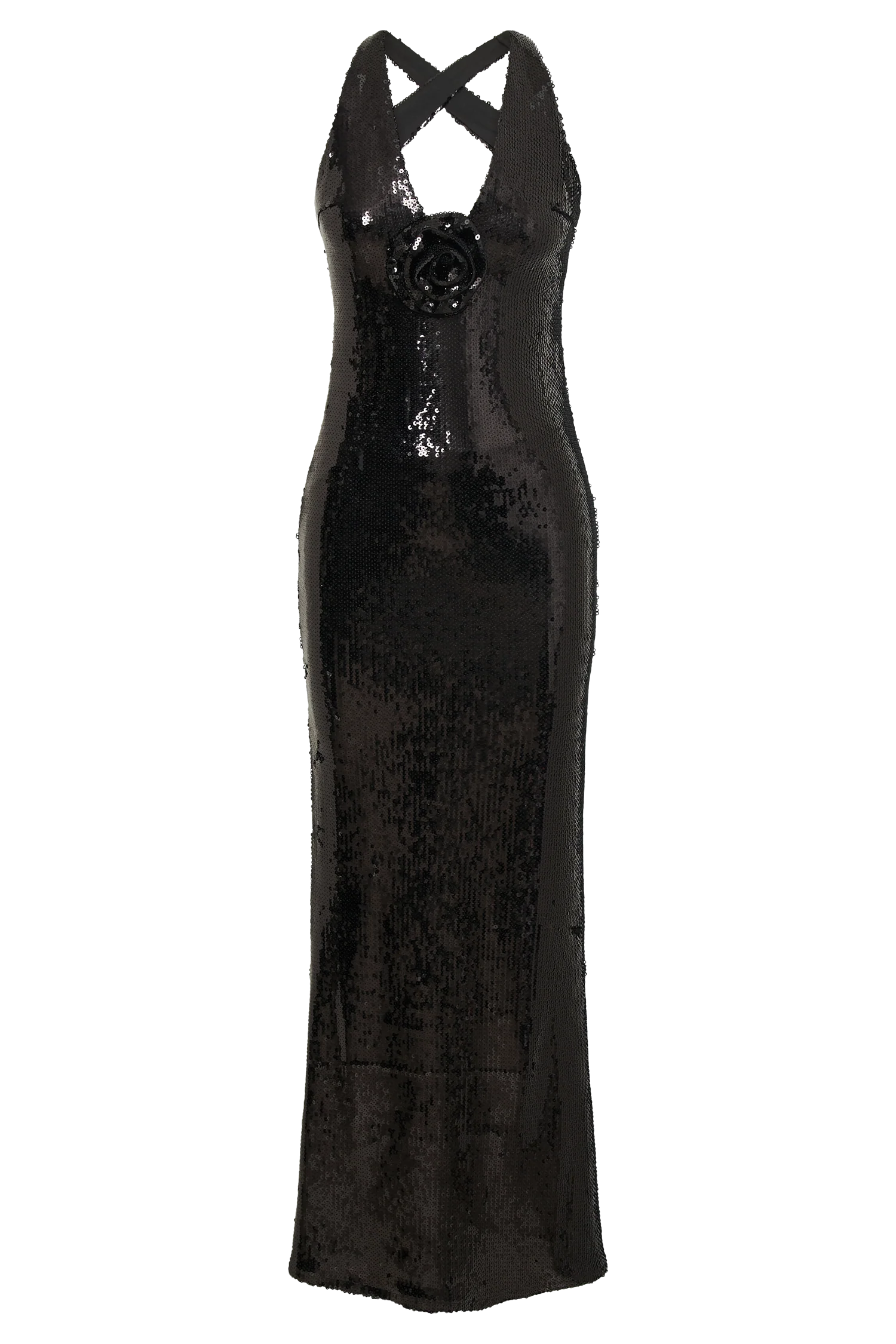 Eliza Rose Sequin Maxi Dress - Black