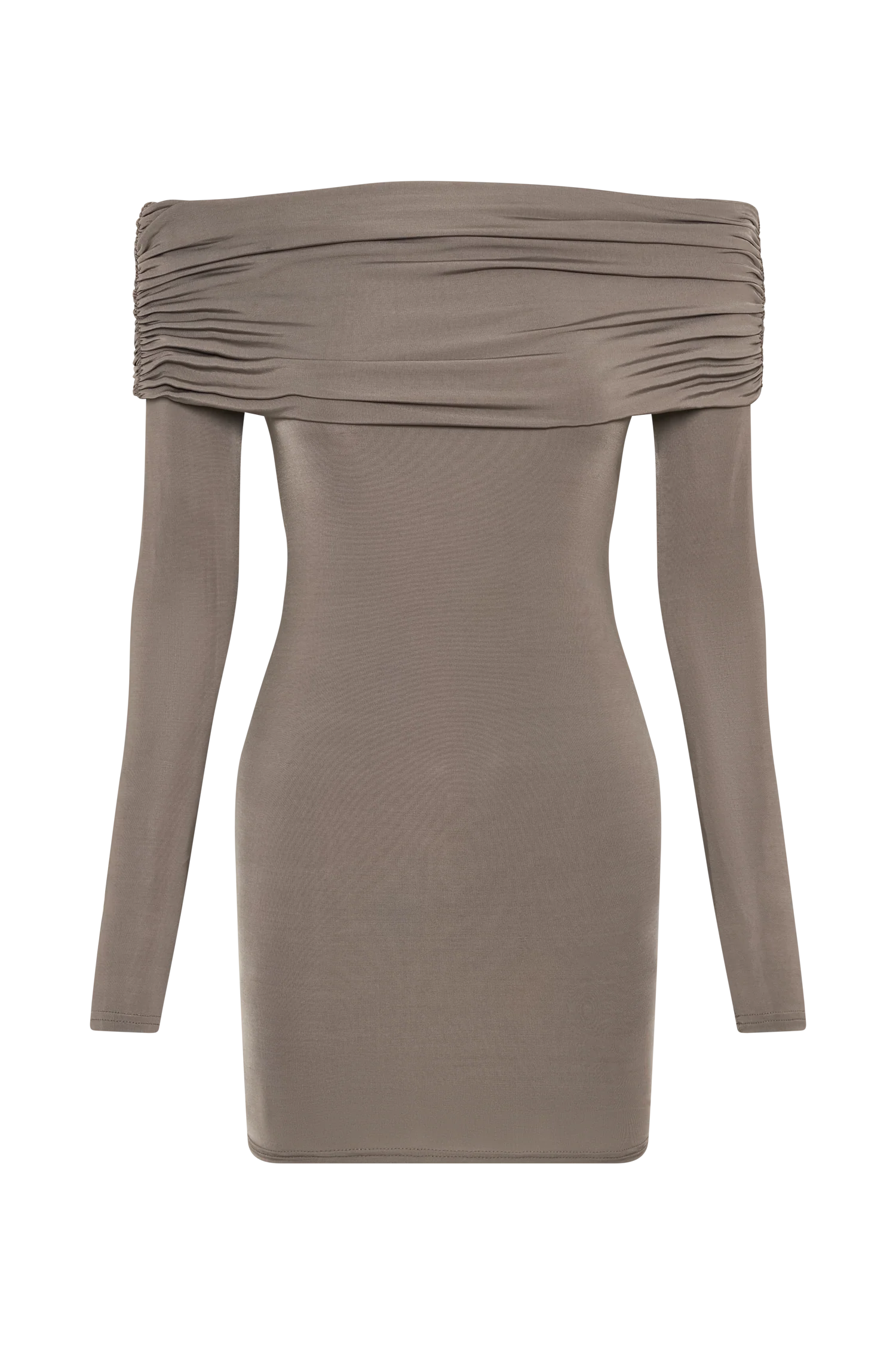 Nicky Off Shoulder Slinky Mini Dress - Coco