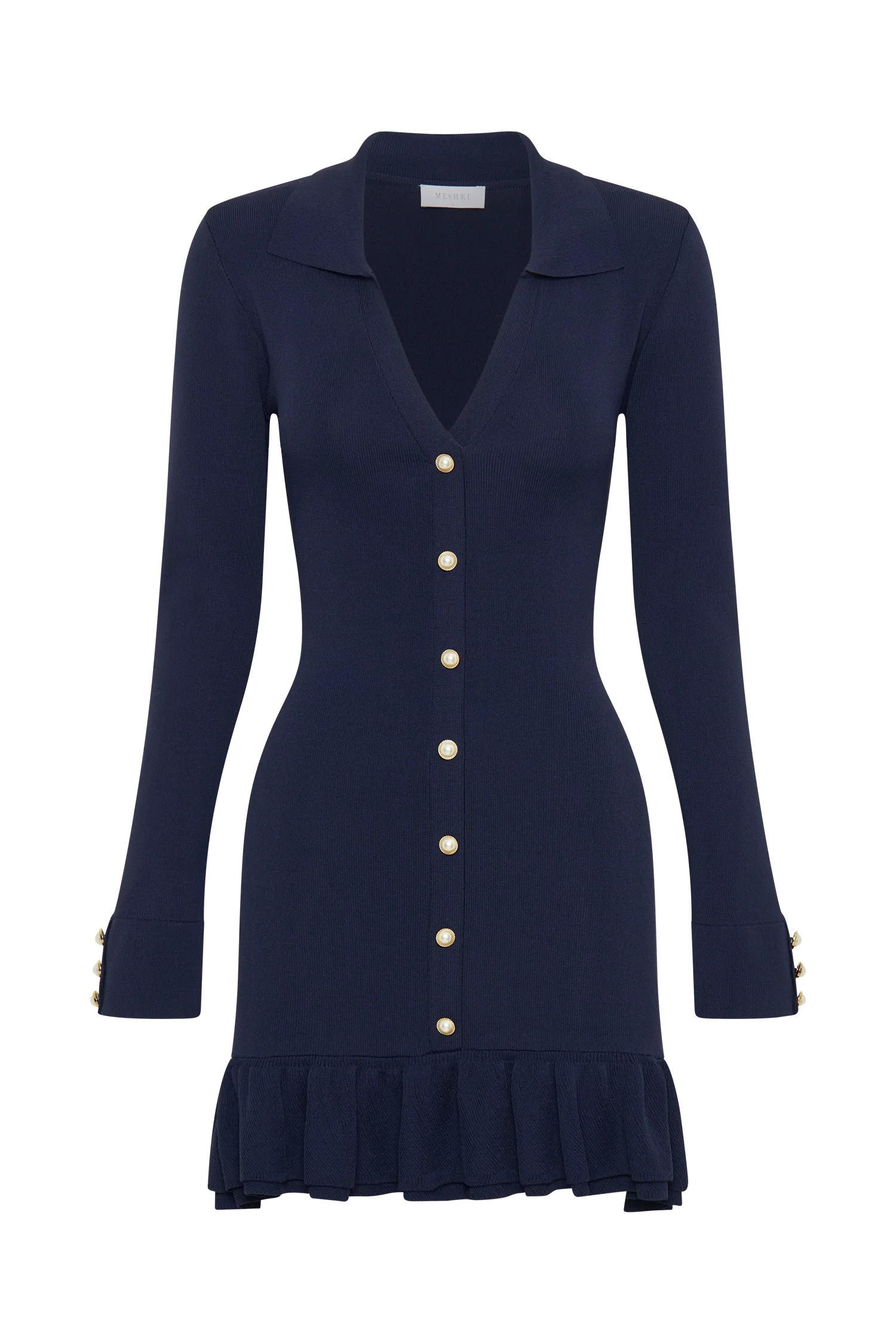 Pareesa Frill Mini Dress - Navy