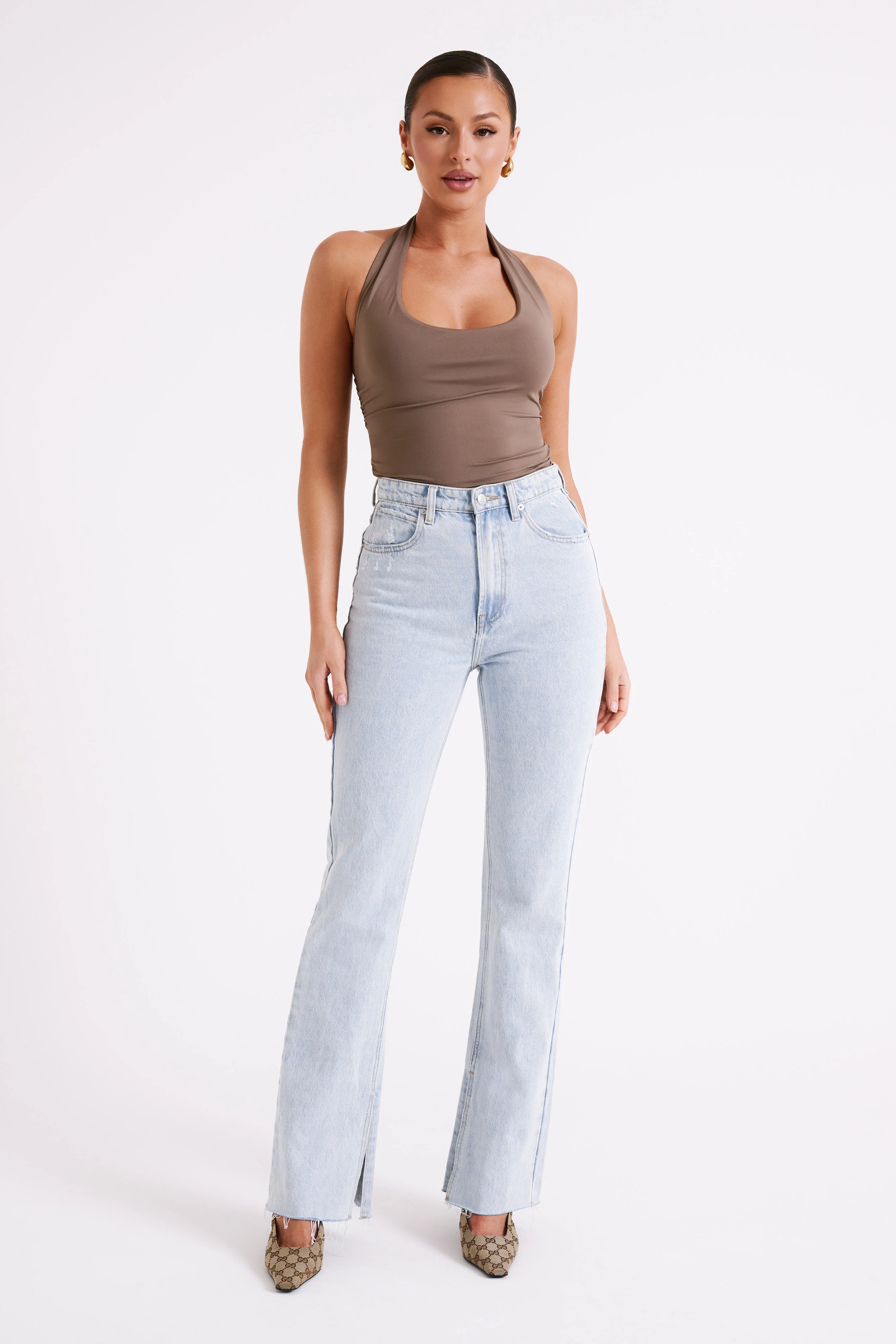 Marie Recycled Nylon Halter Top - Coco