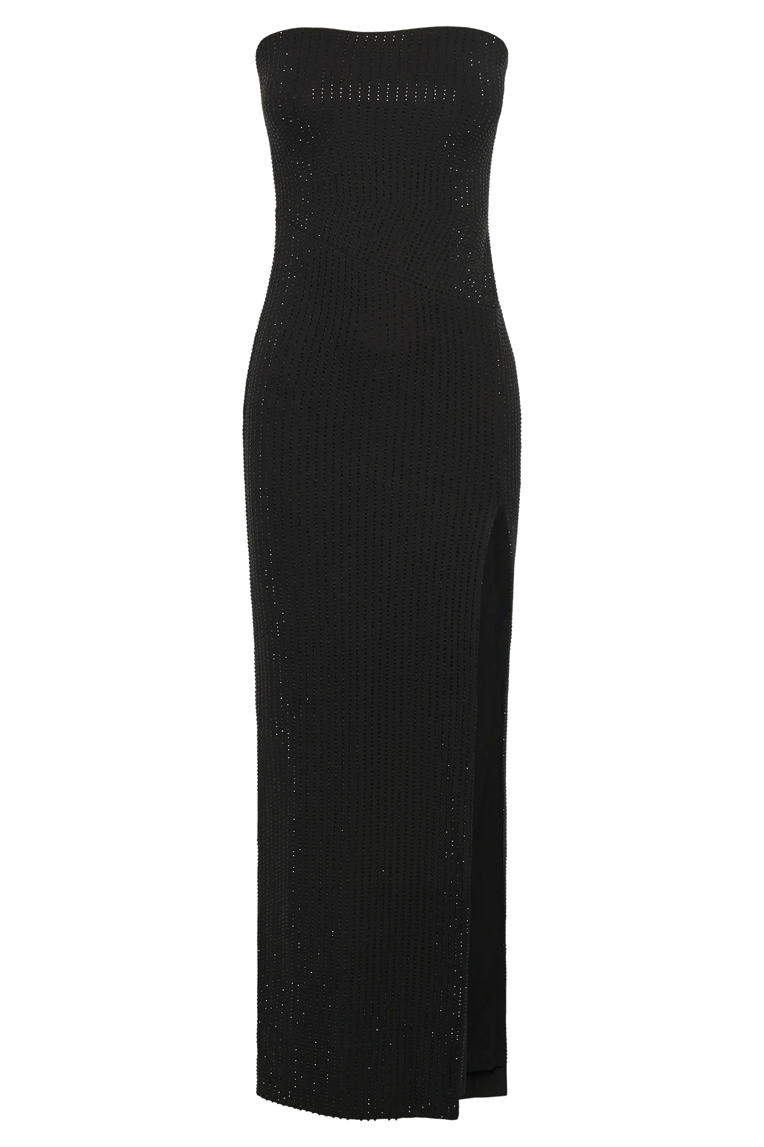 Jenny Strapless Diamante Midi Dress - Black