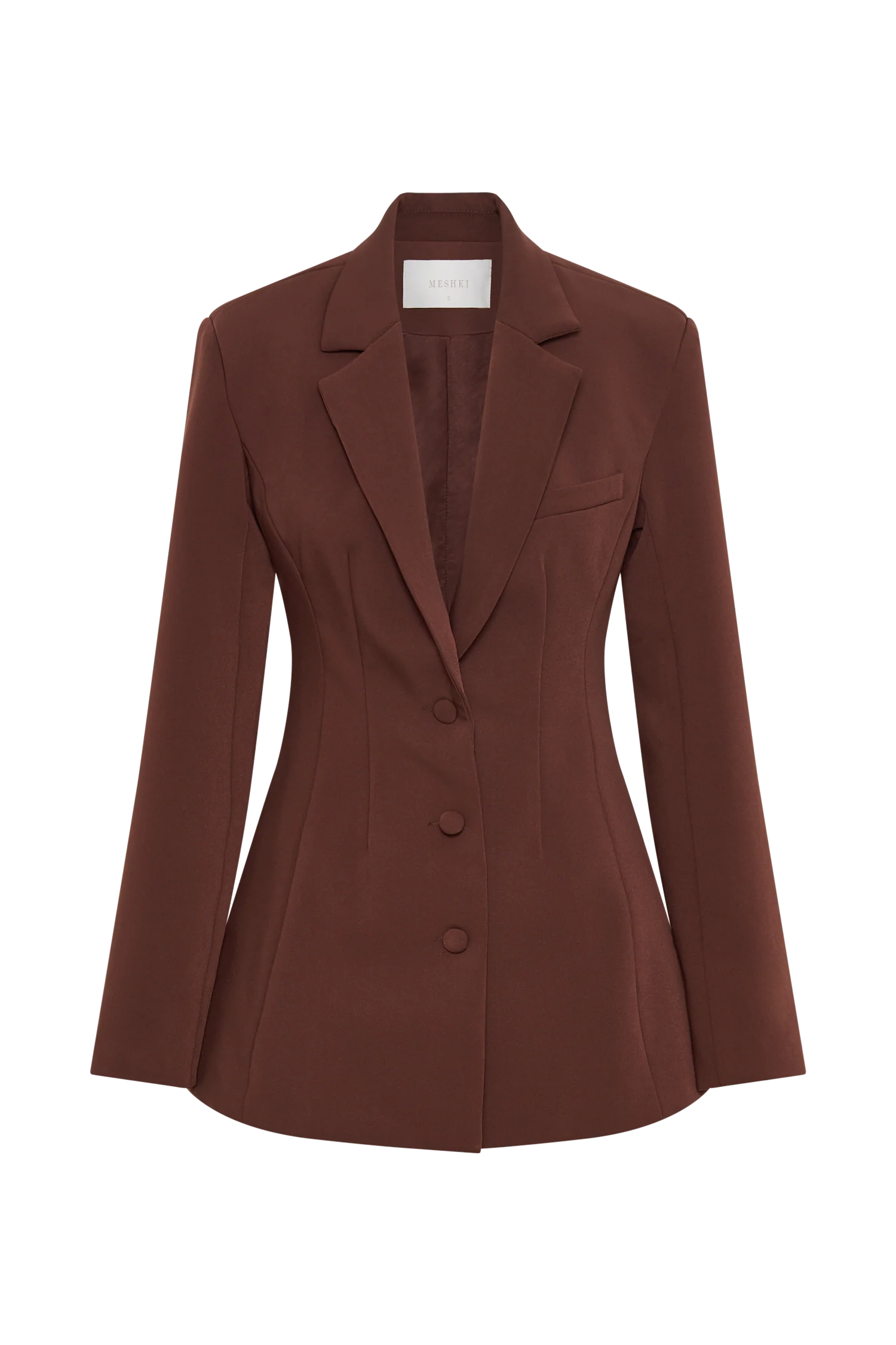 Greer Hourglass Suiting Blazer - Dark Chocolate