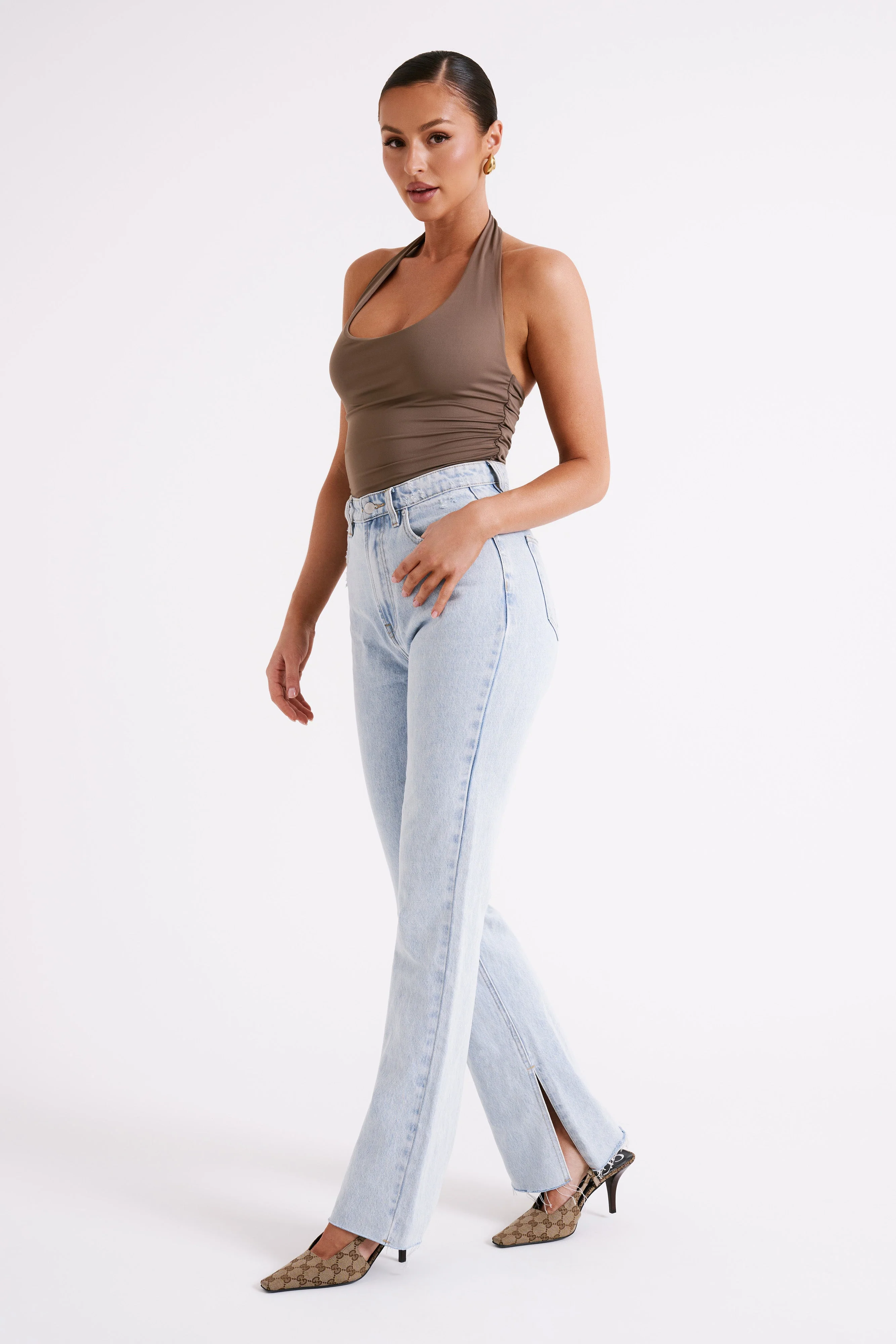 Marie Recycled Nylon Halter Top - Coco