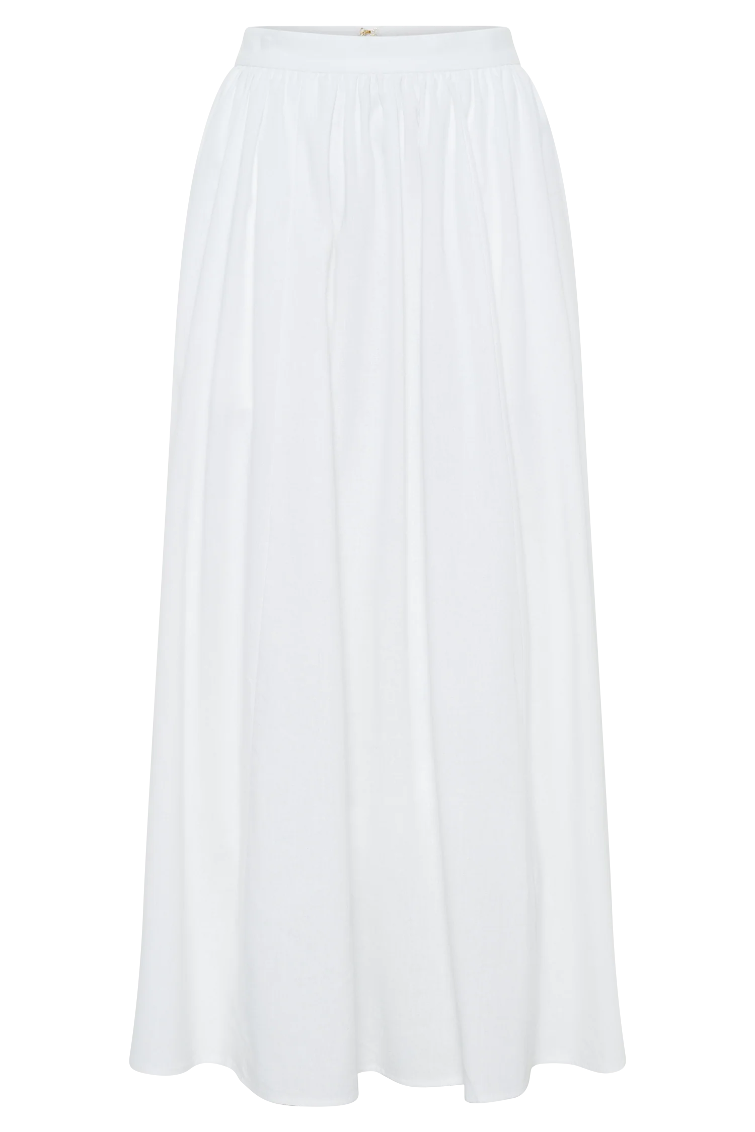 Clarence Linen A-Line Maxi Skirt - White