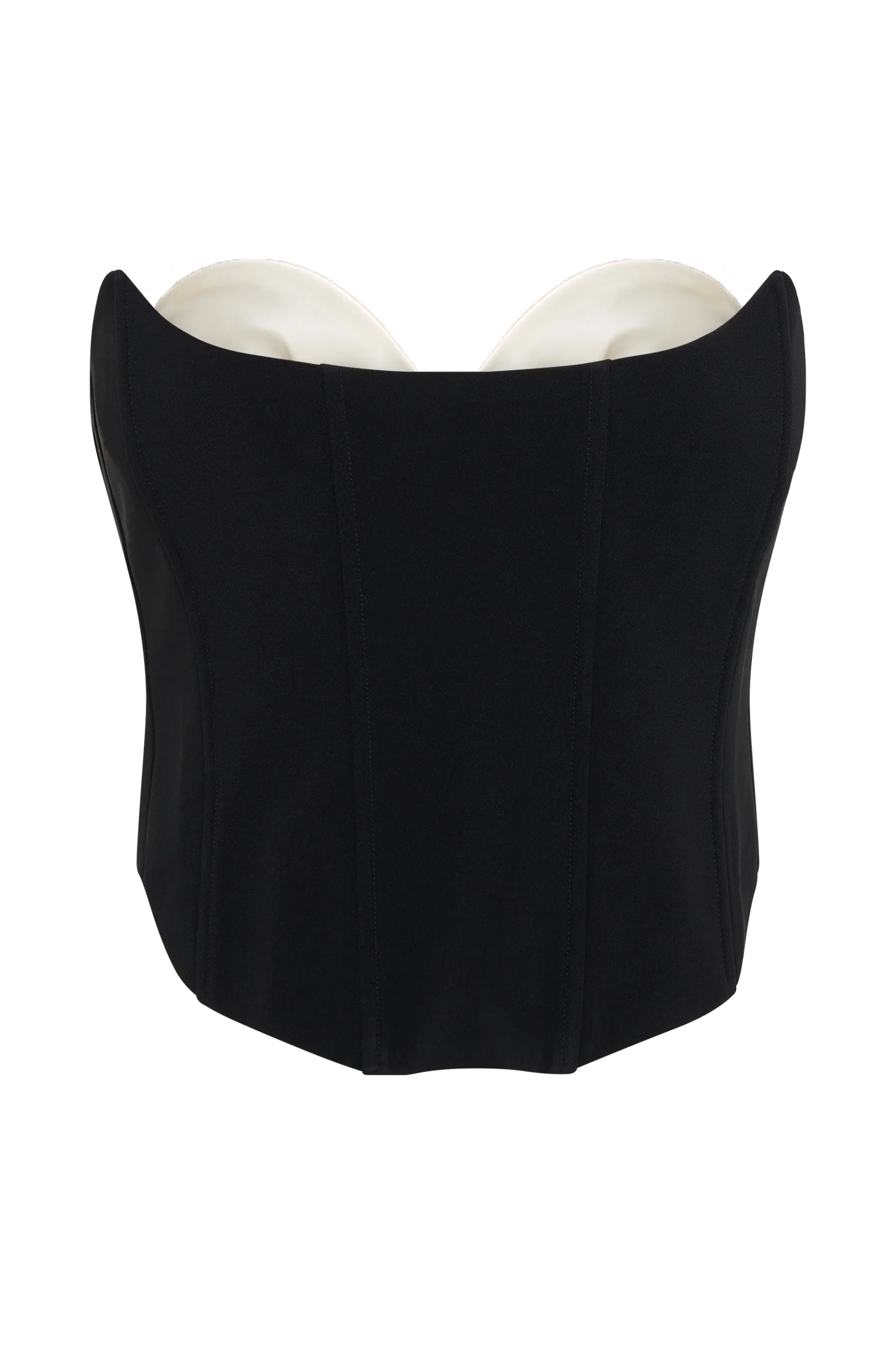 Oceane Contrast Suiting Strapless Corset - Black