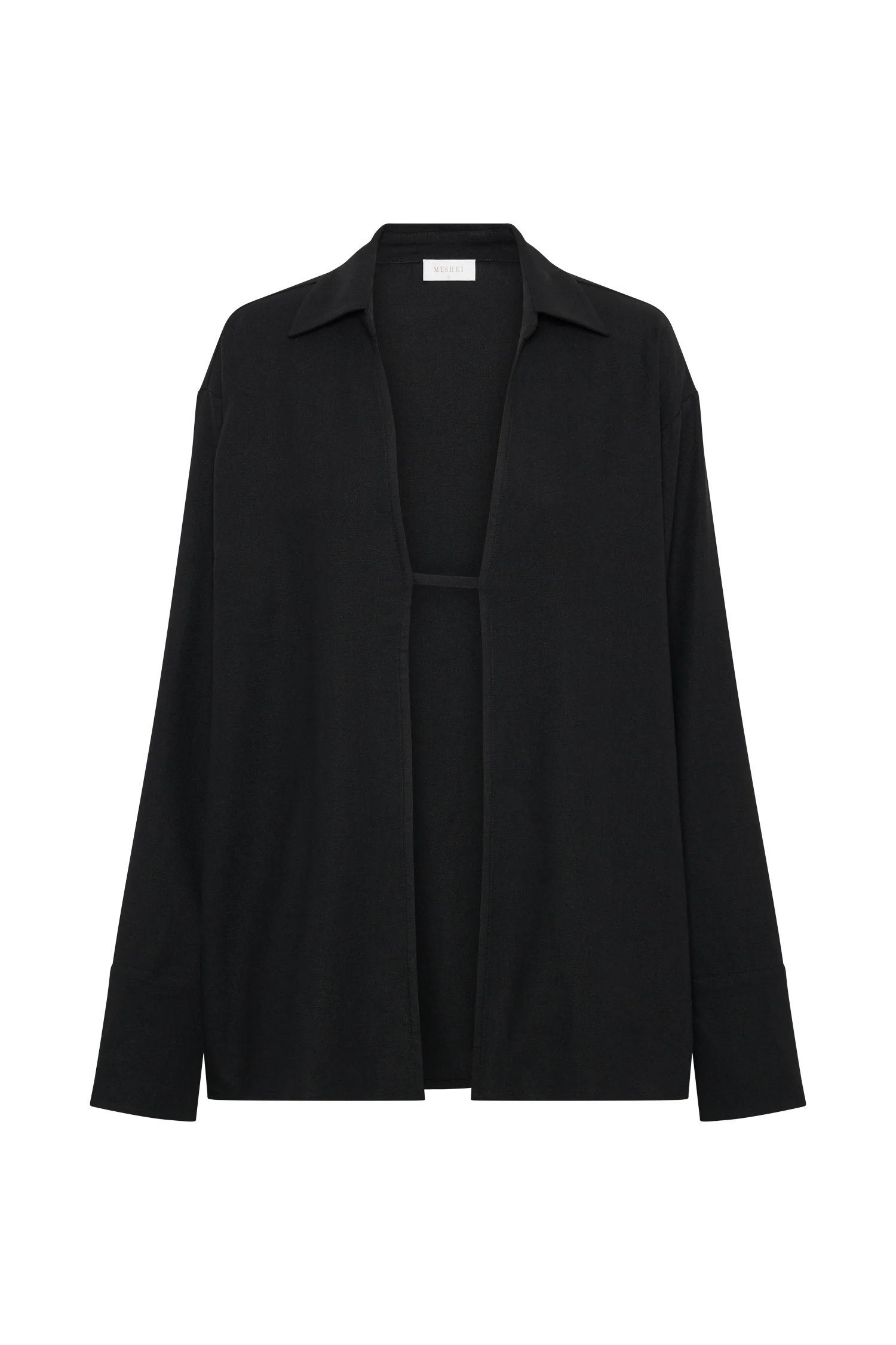 Tasha Oversized Linen Shirt - Black
