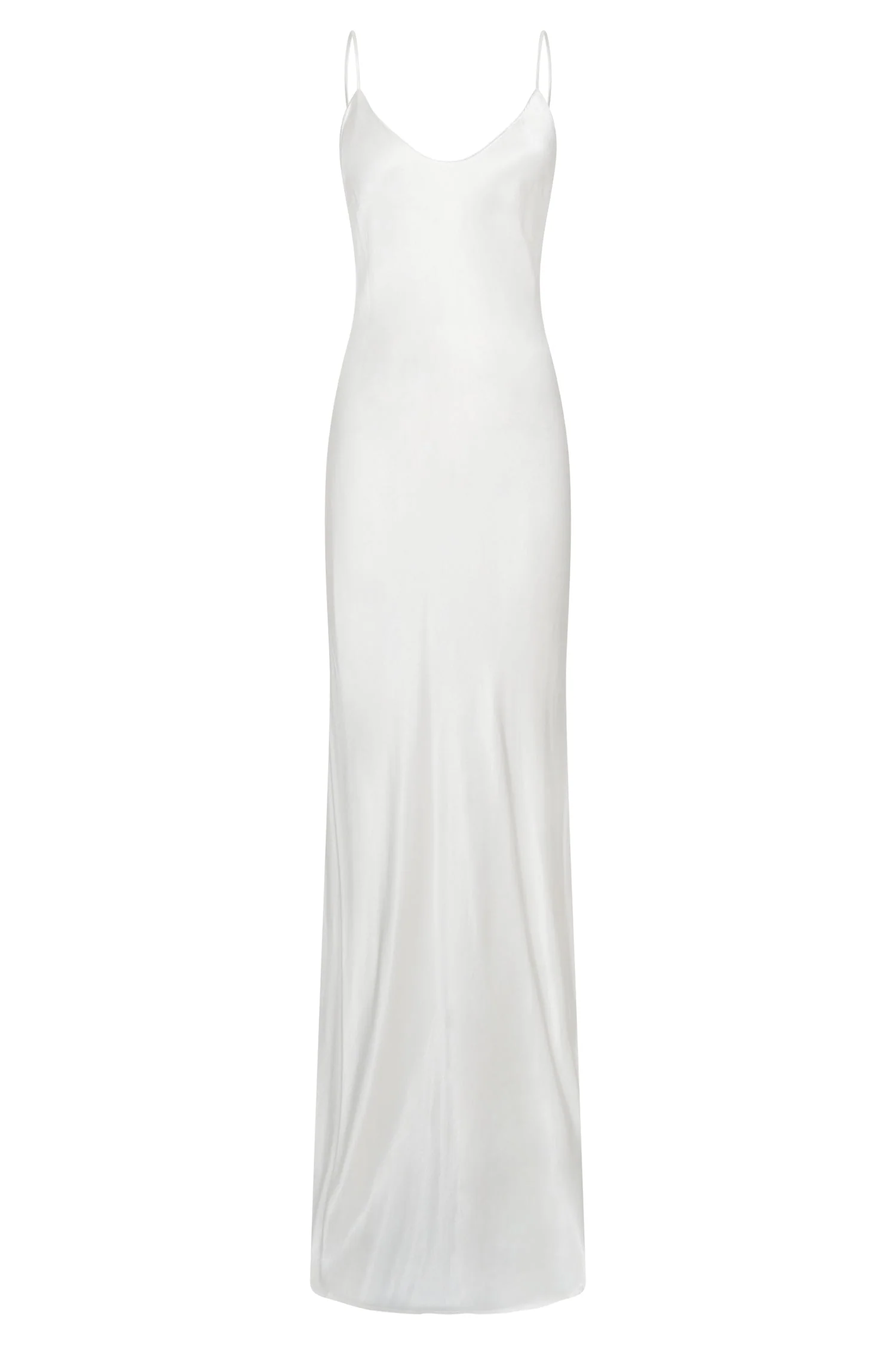 Kailey Low Back Maxi Dress With Detachable Bow Train - White