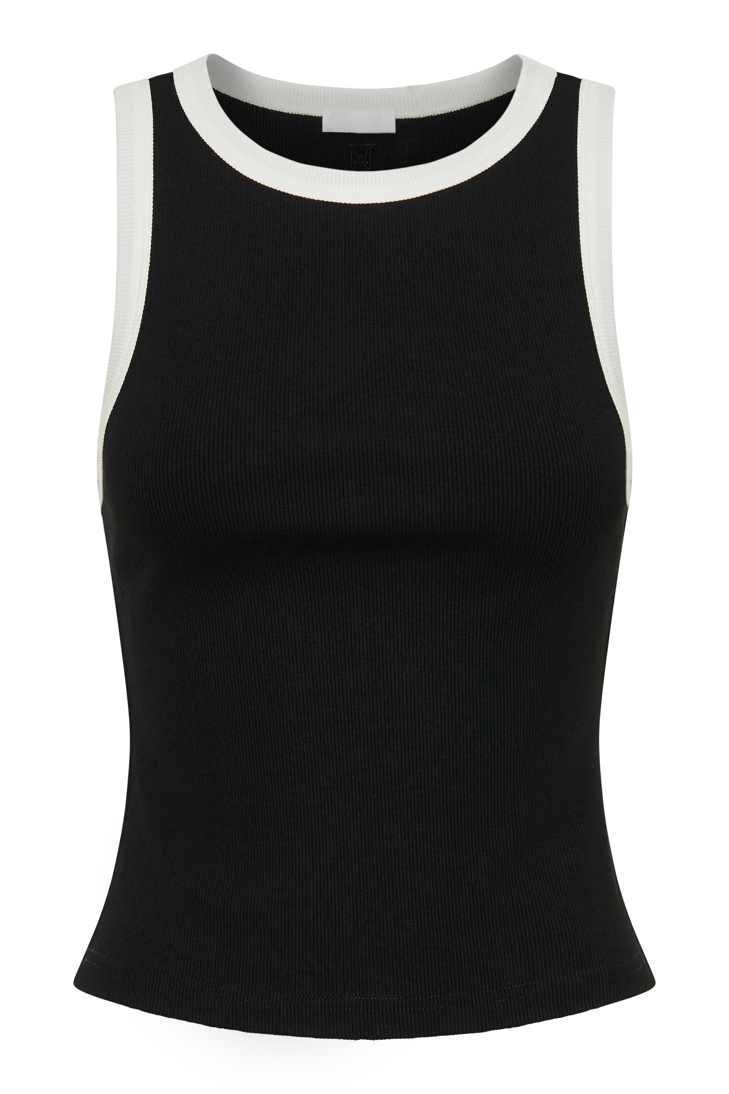 Zanna Contrast Ribbed Tank Top - Black/White