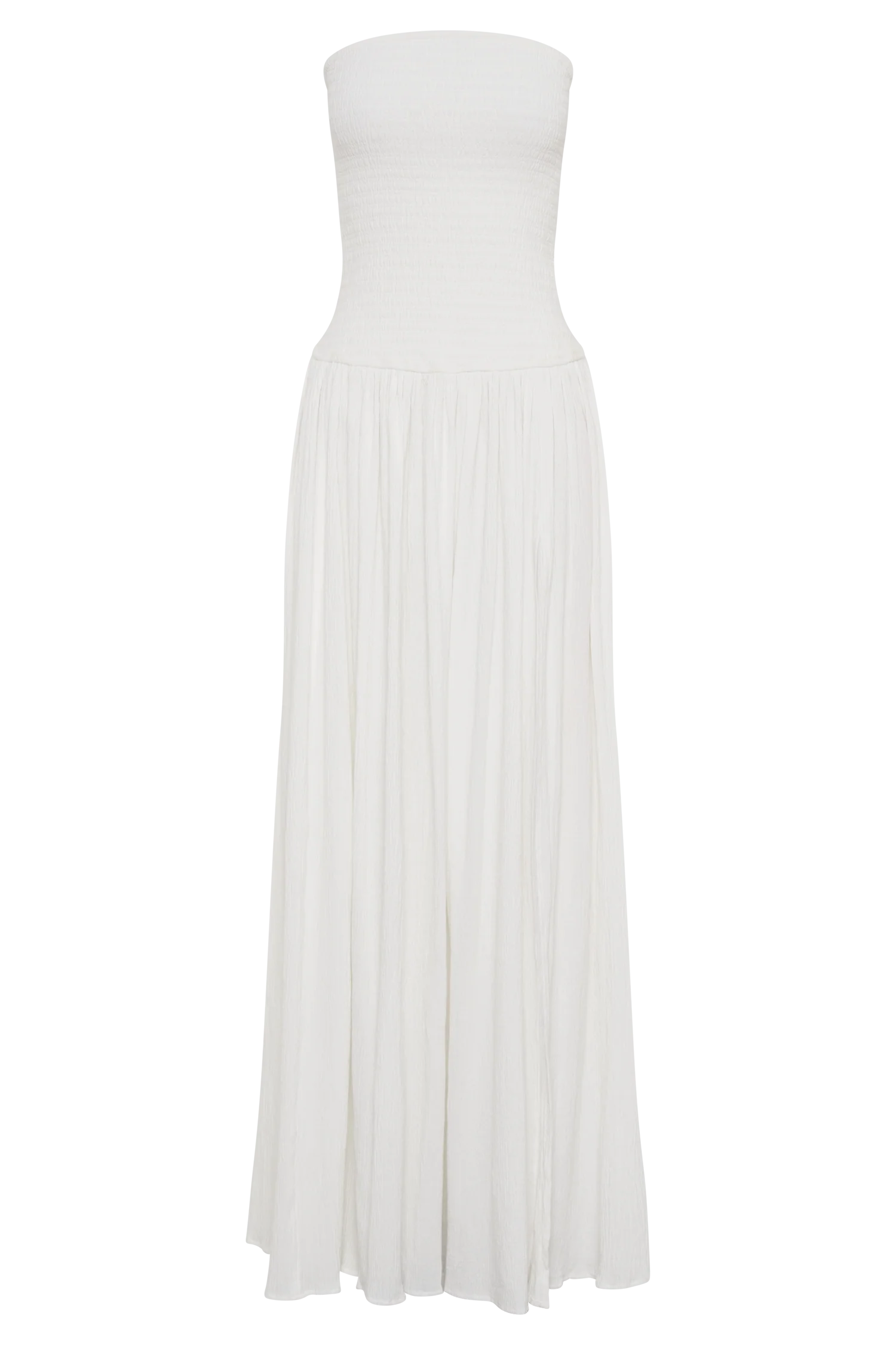 Maureen Cotton Shirring Maxi Dress - Ivory