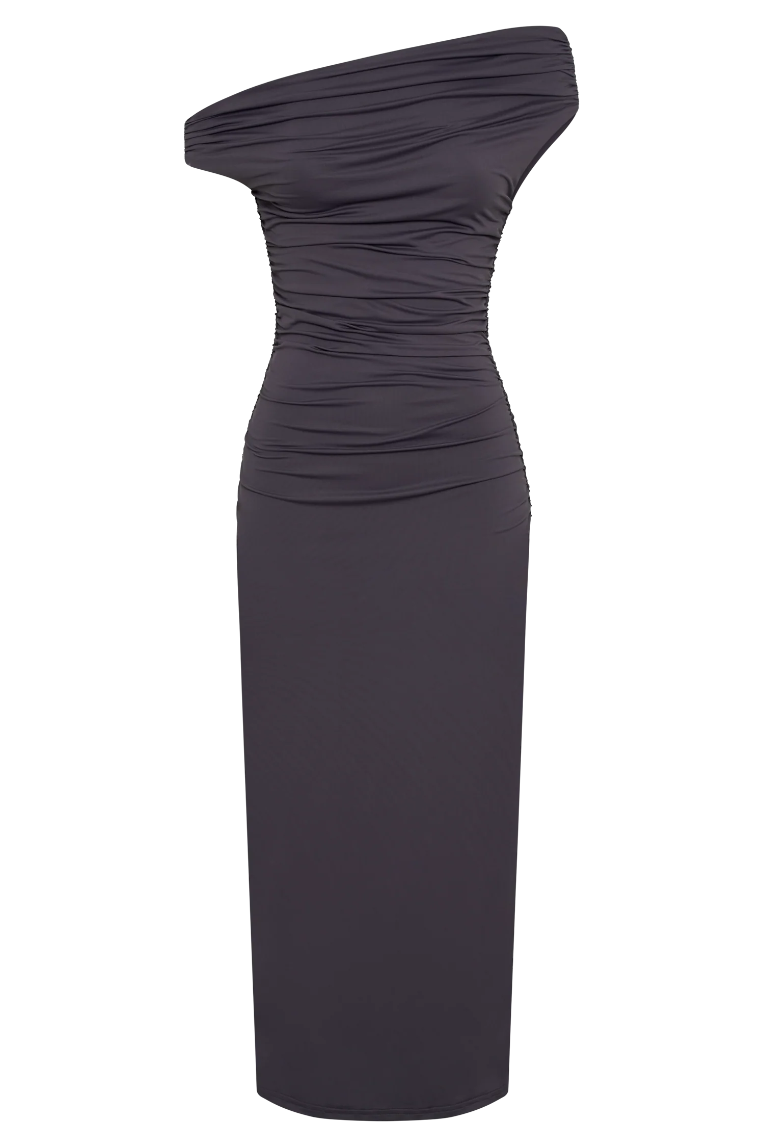 Alayna Recycled Nylon Midi Dress - Charcoal