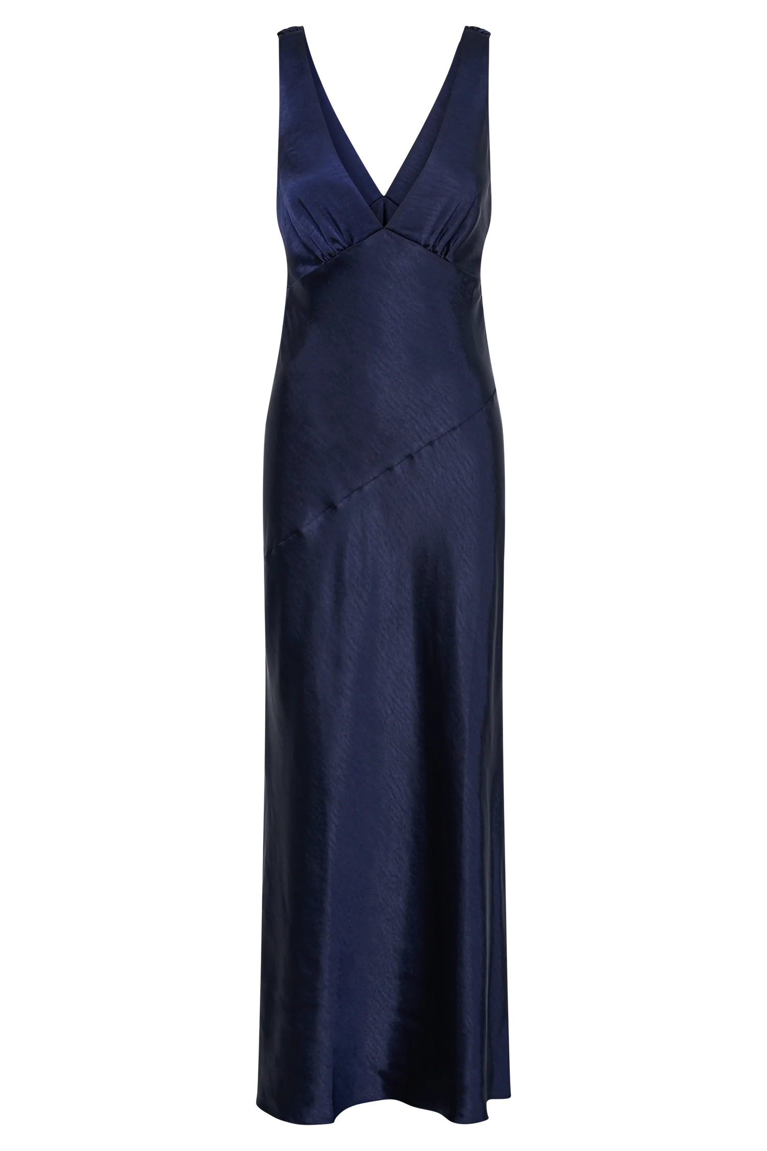 Nadia Maxi Satin Dress With Back Cowl - Navy