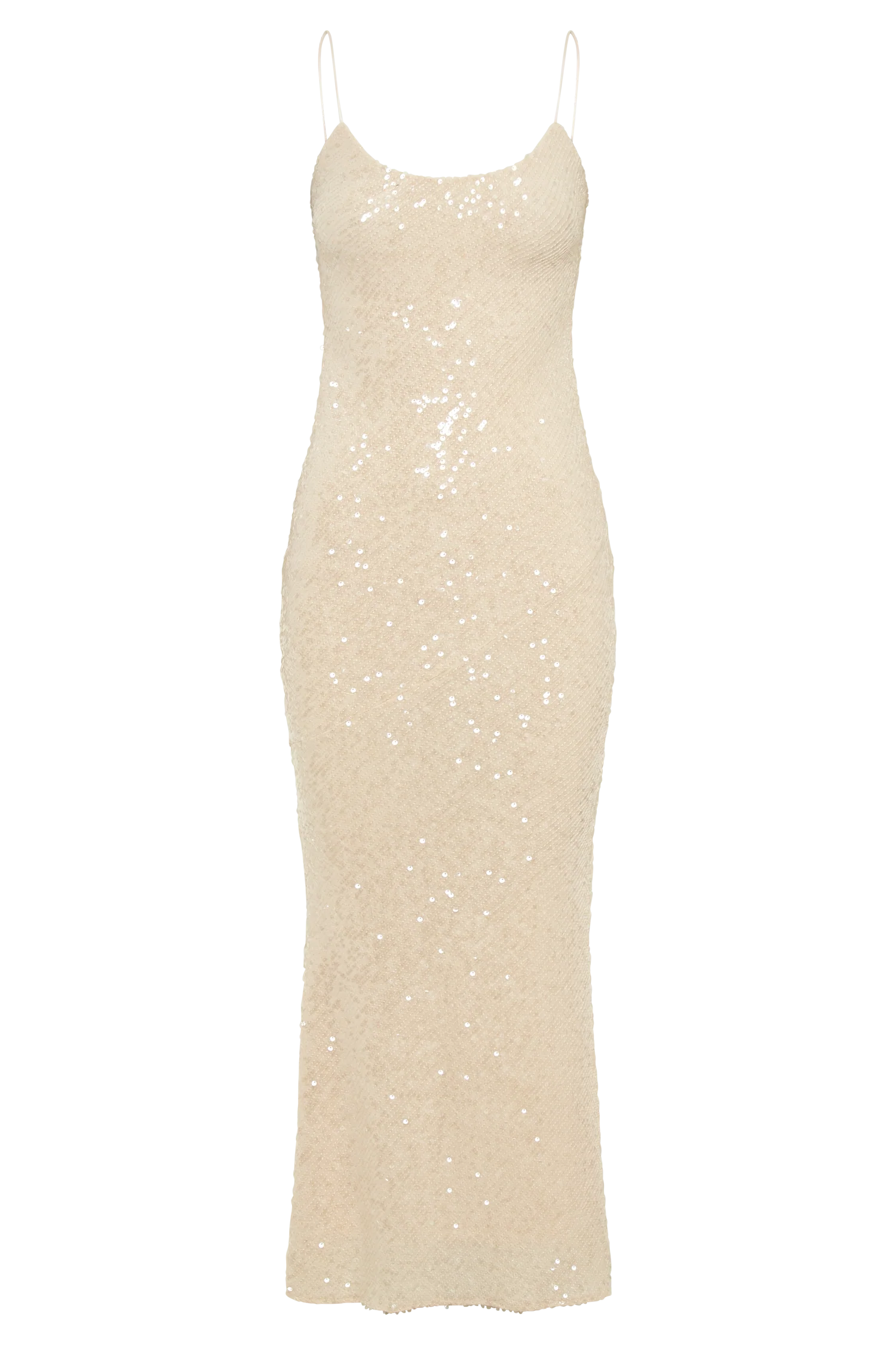 Brianna Sequin Maxi Dress - Cream