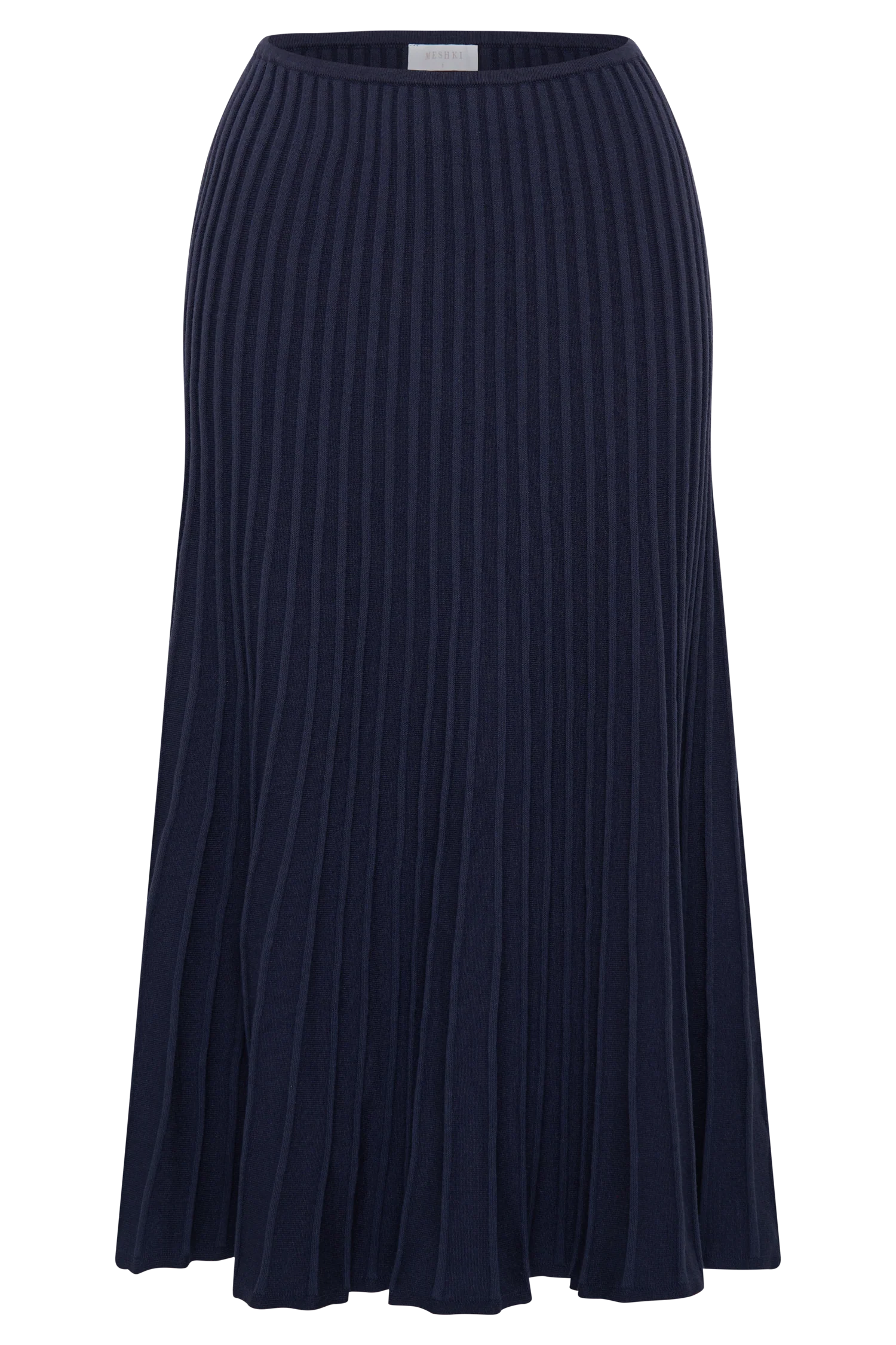 Jolene Rib Knit Midi Skirt - Navy