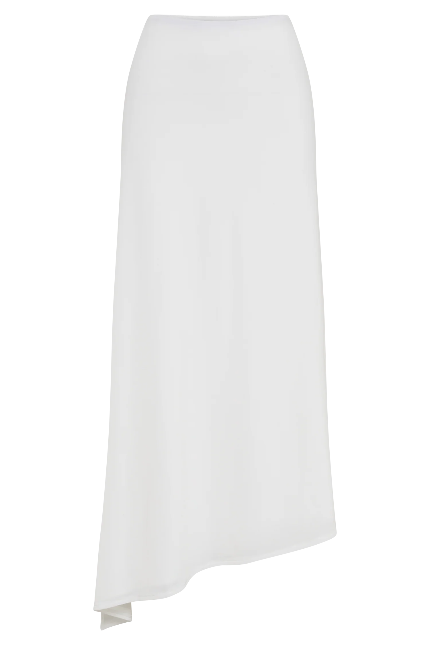 Bea Asymmetrical Slinky Maxi Skirt - White