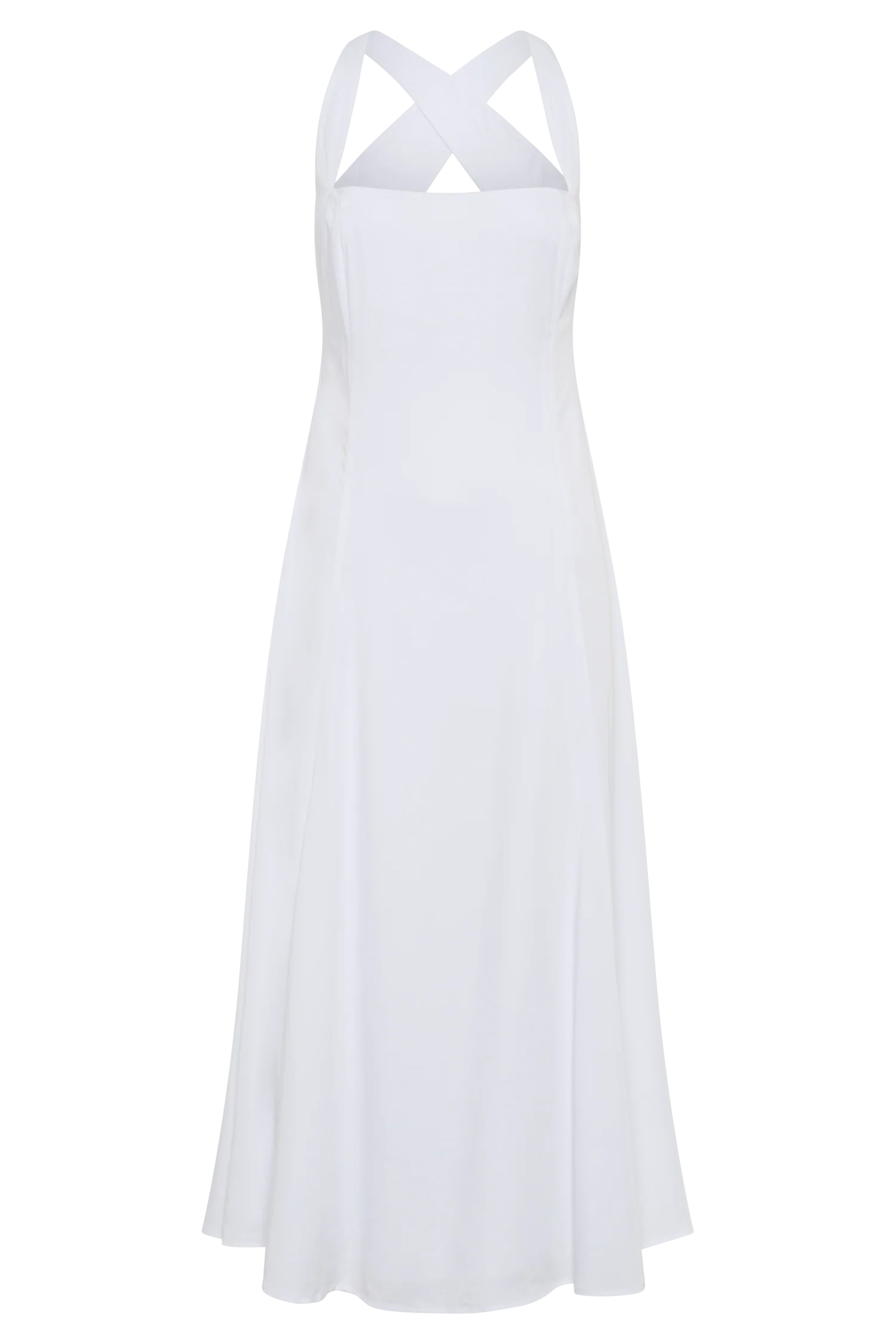Carabella Cross Back Midi Dress - White
