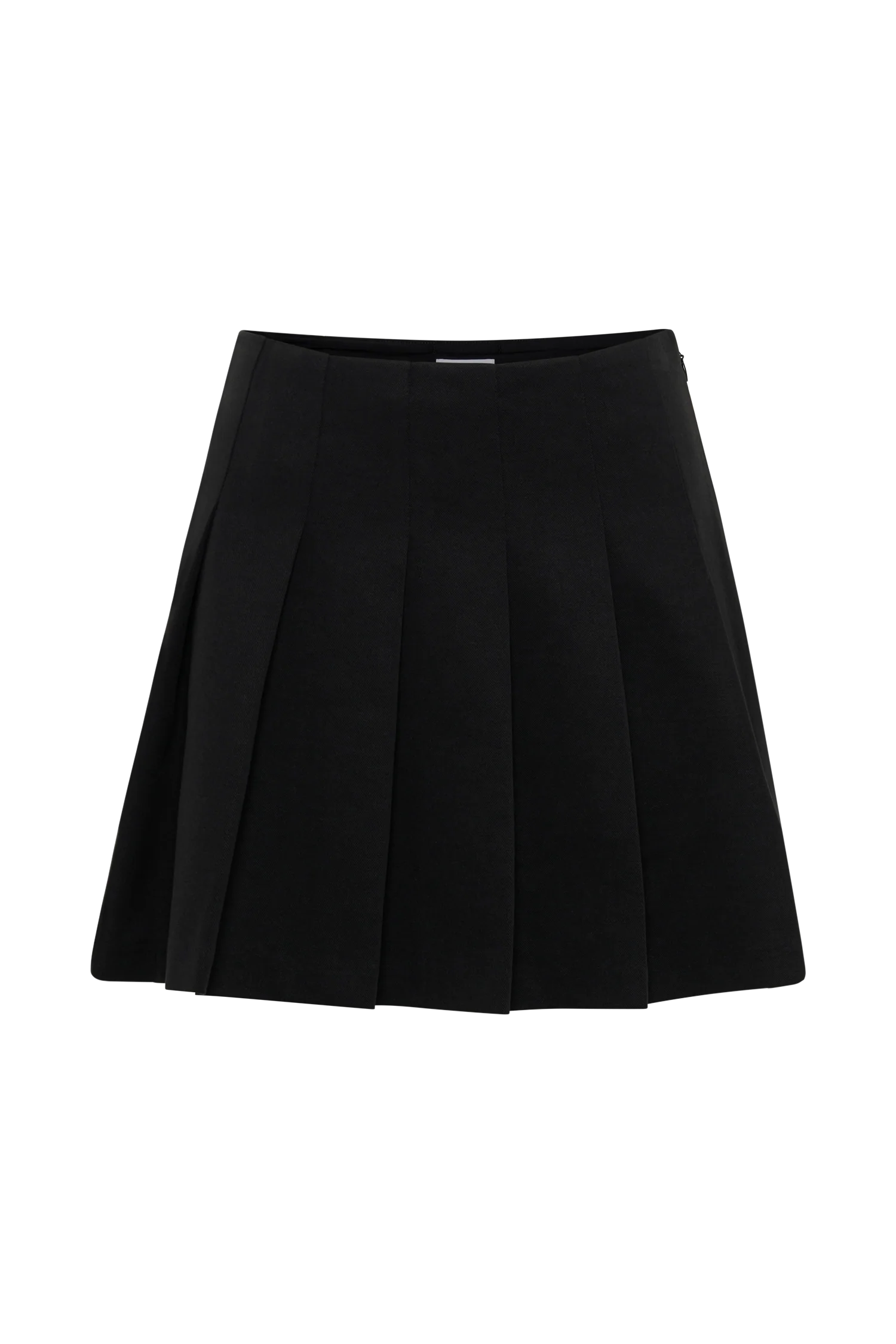 Julianna Cotton Pleated Mini Skirt - Black