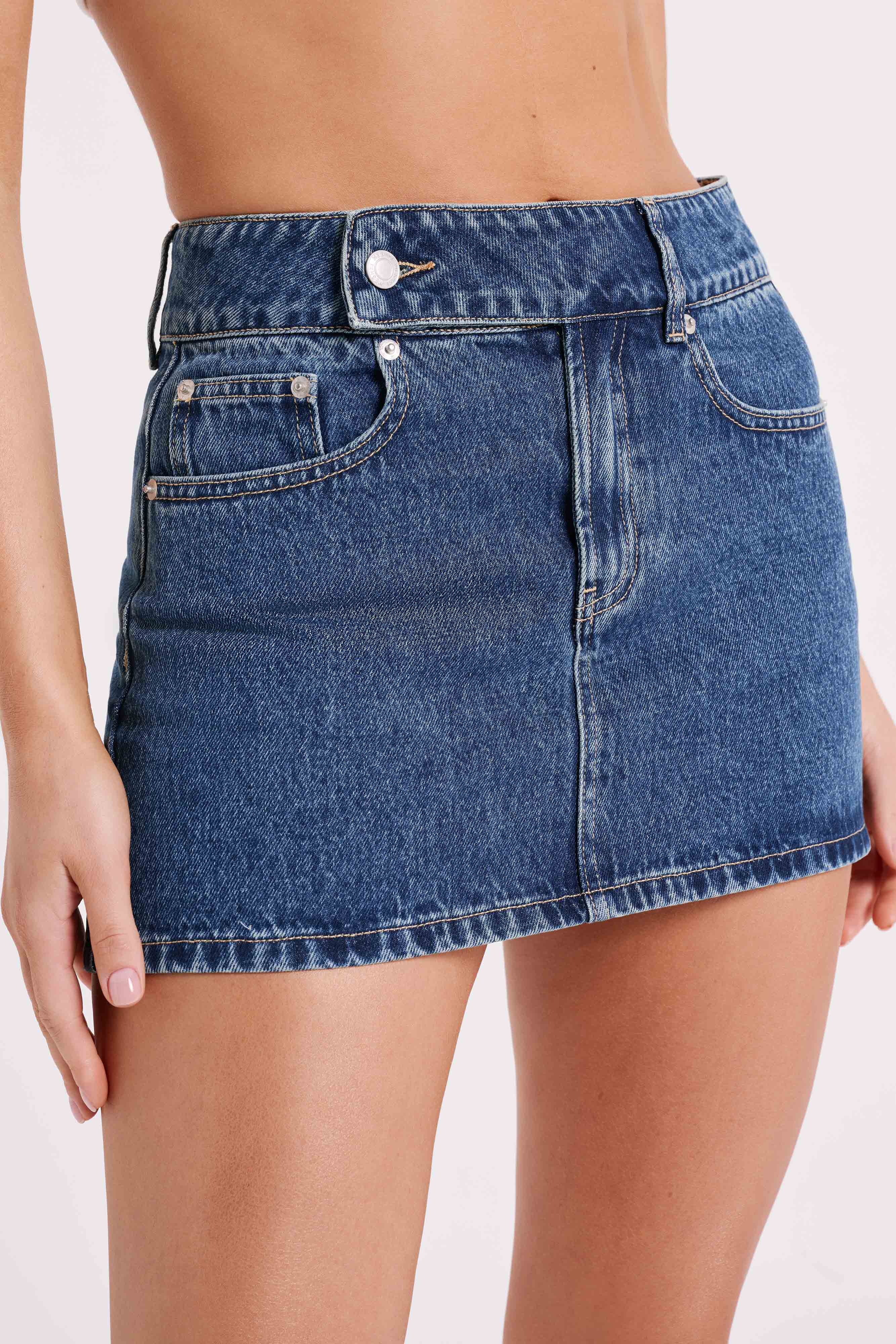 Julienne Denim Mini Skirt - Dark Blue