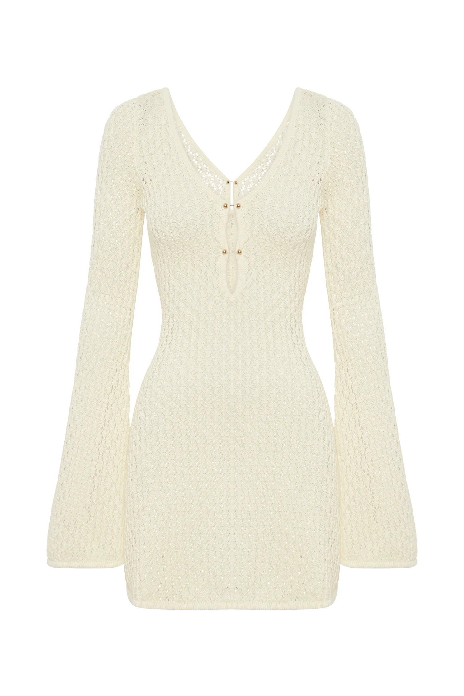 Kayleigh Crochet Knit Mini Dress - White