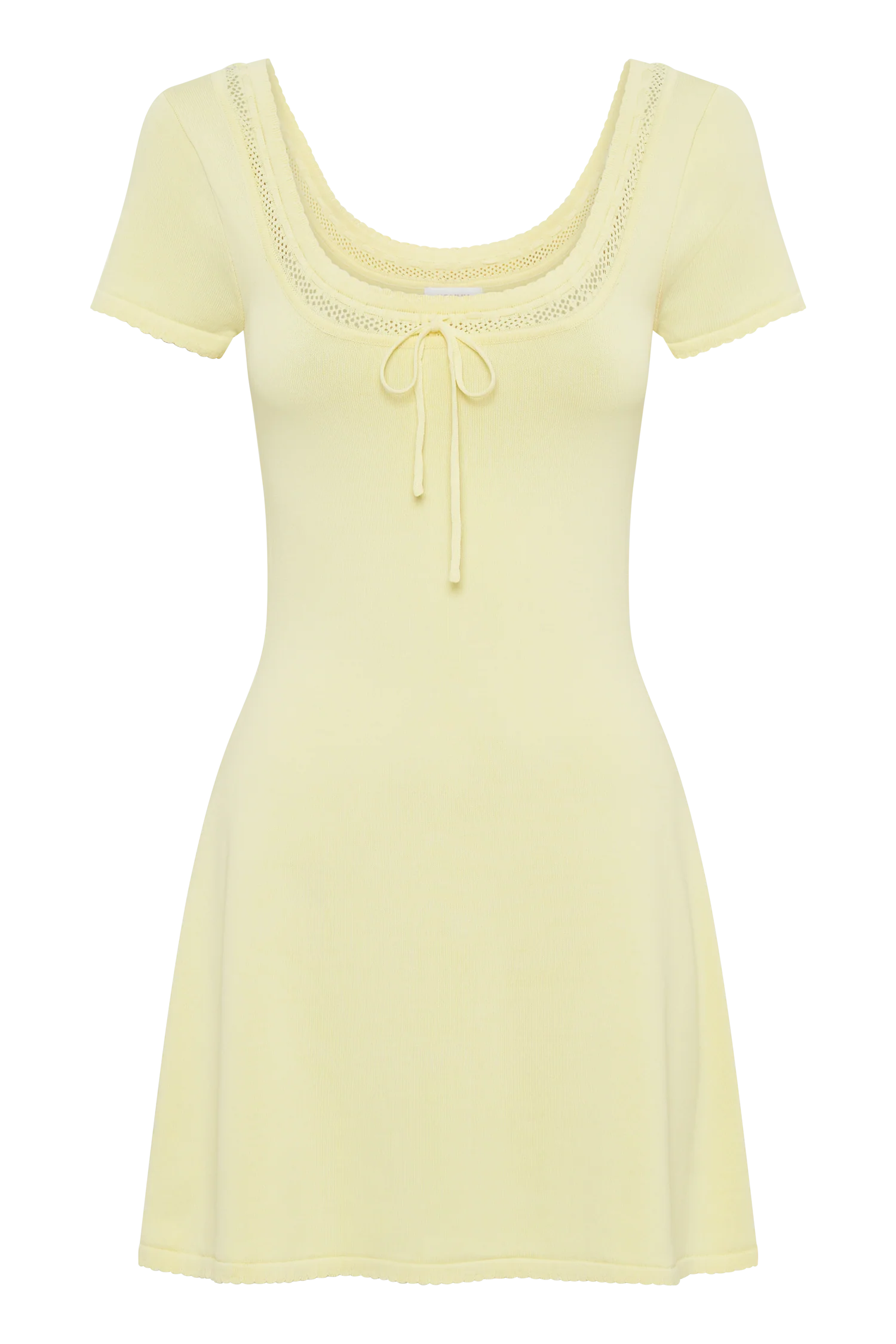Georgia Pointelle Knit Mini Dress - Lemon