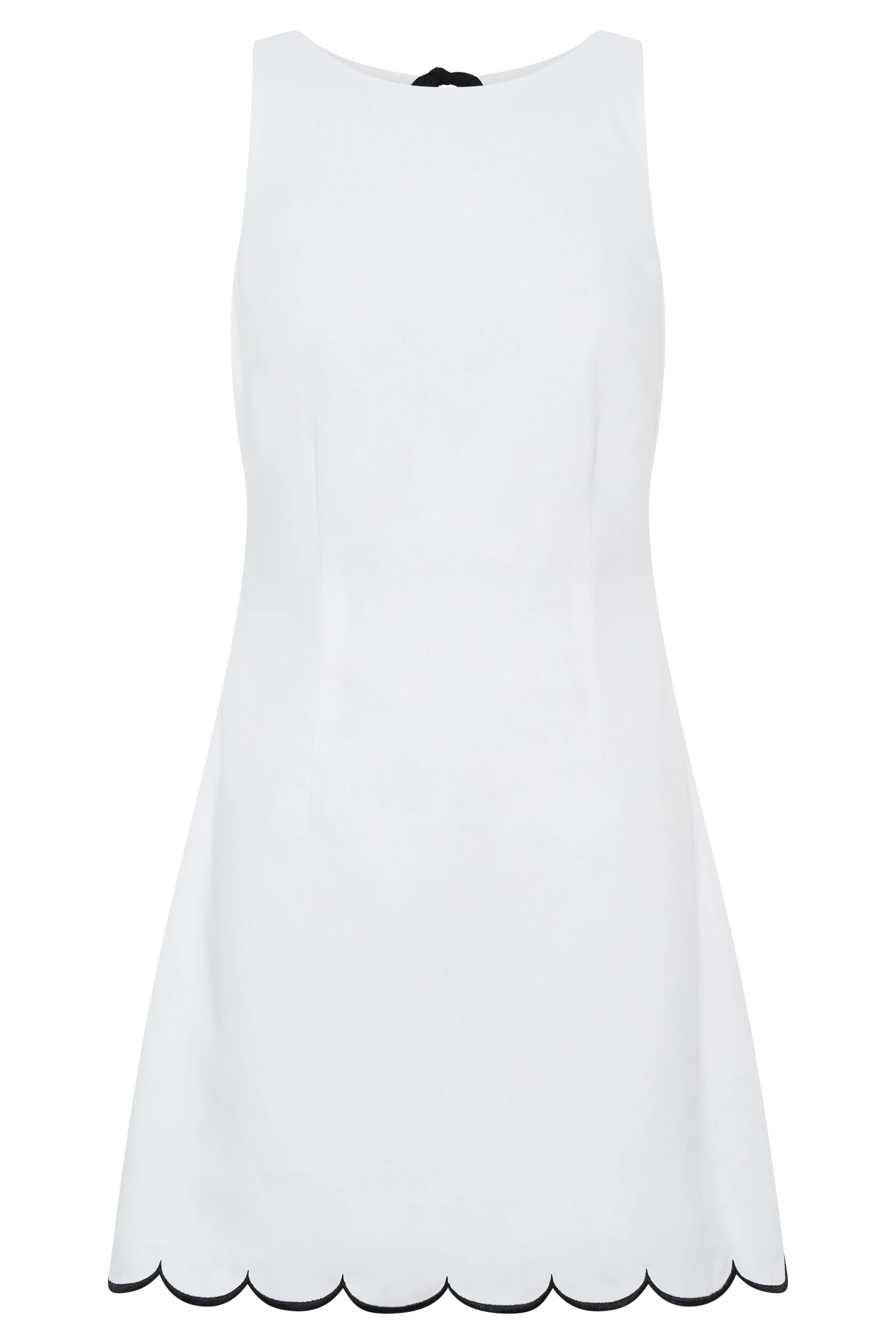 Sofiane Scalloped Linen Mini Dress - Ivory