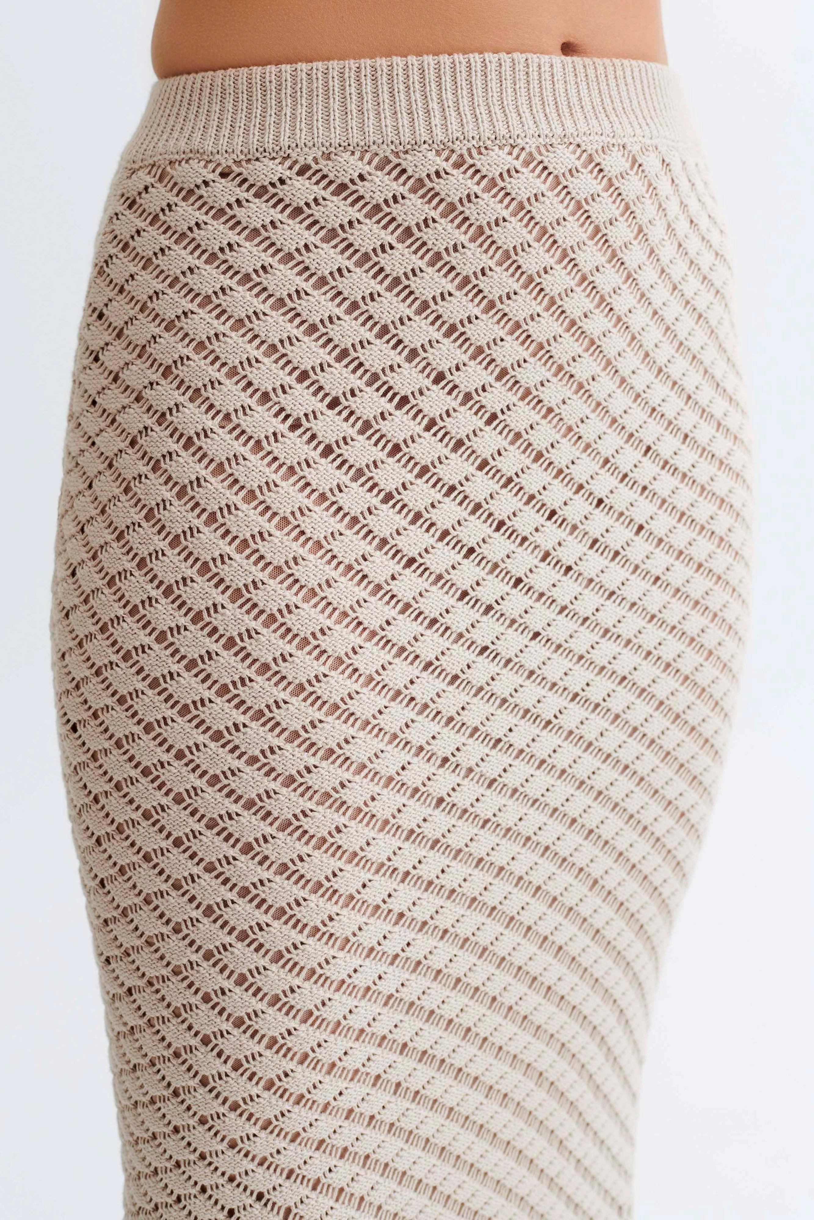 Guiliana Knit Maxi Skirt - Tawny Grey