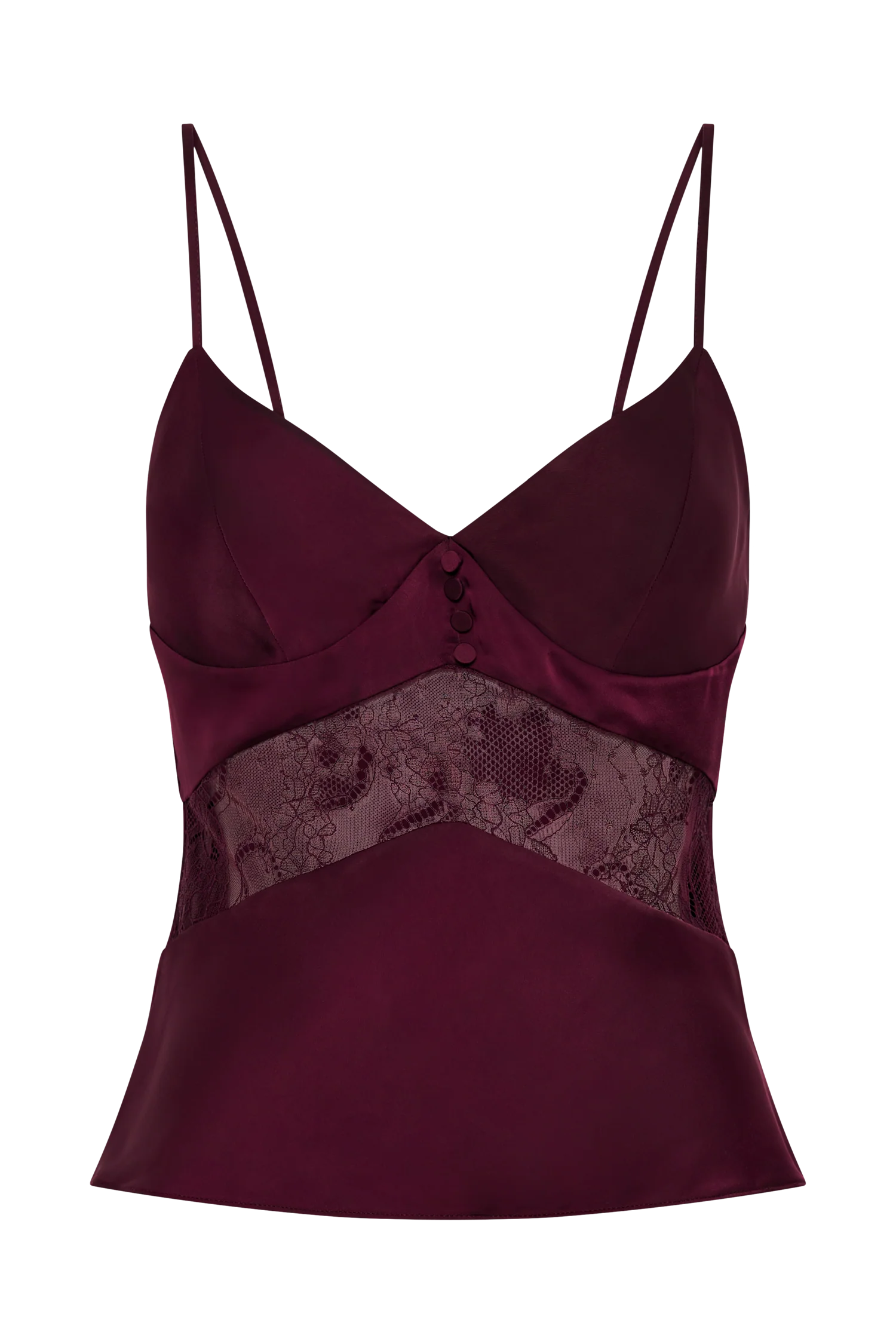 Luella Satin Lace Cami Top - Plum