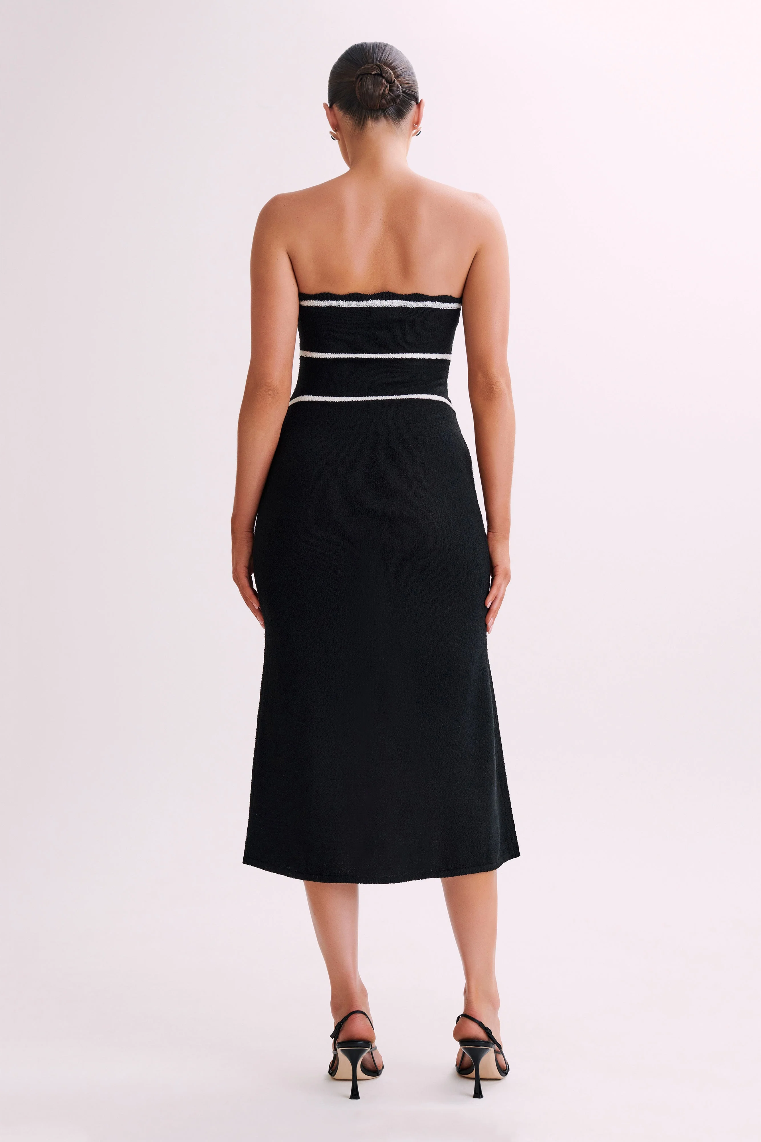 Dawn Strapless Knit Midi Dress - Black