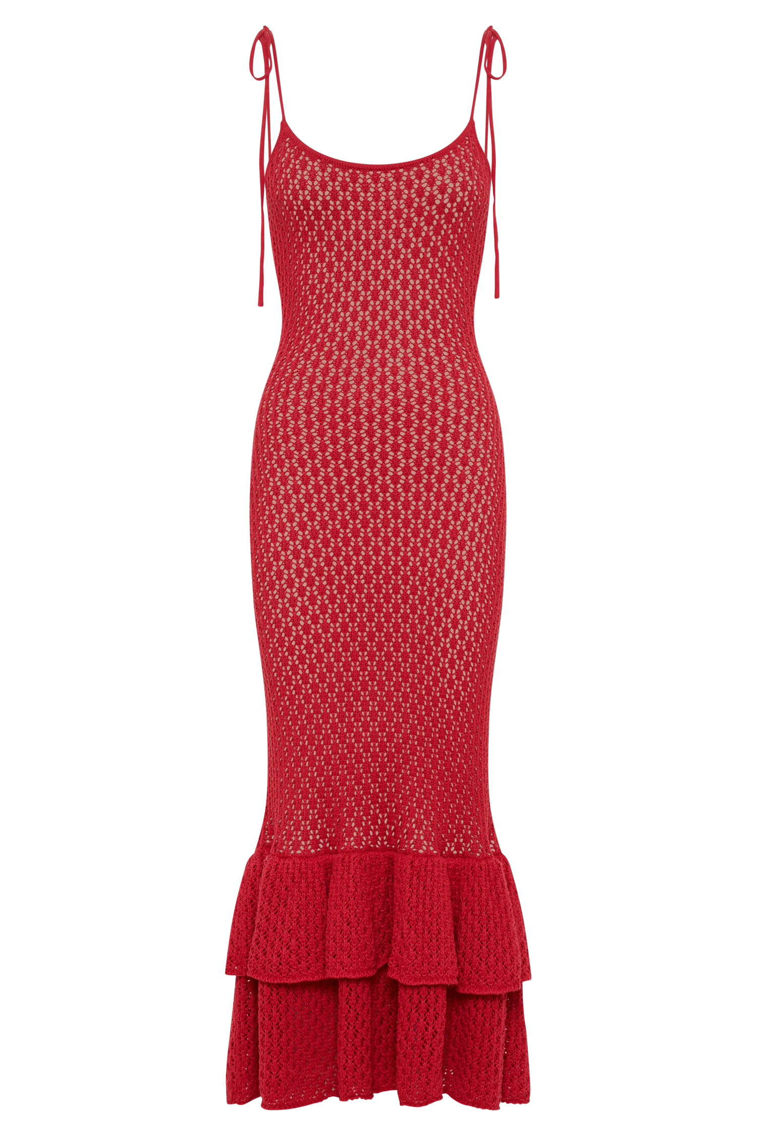 Bianca Knit Midi Dress - Pomegranate