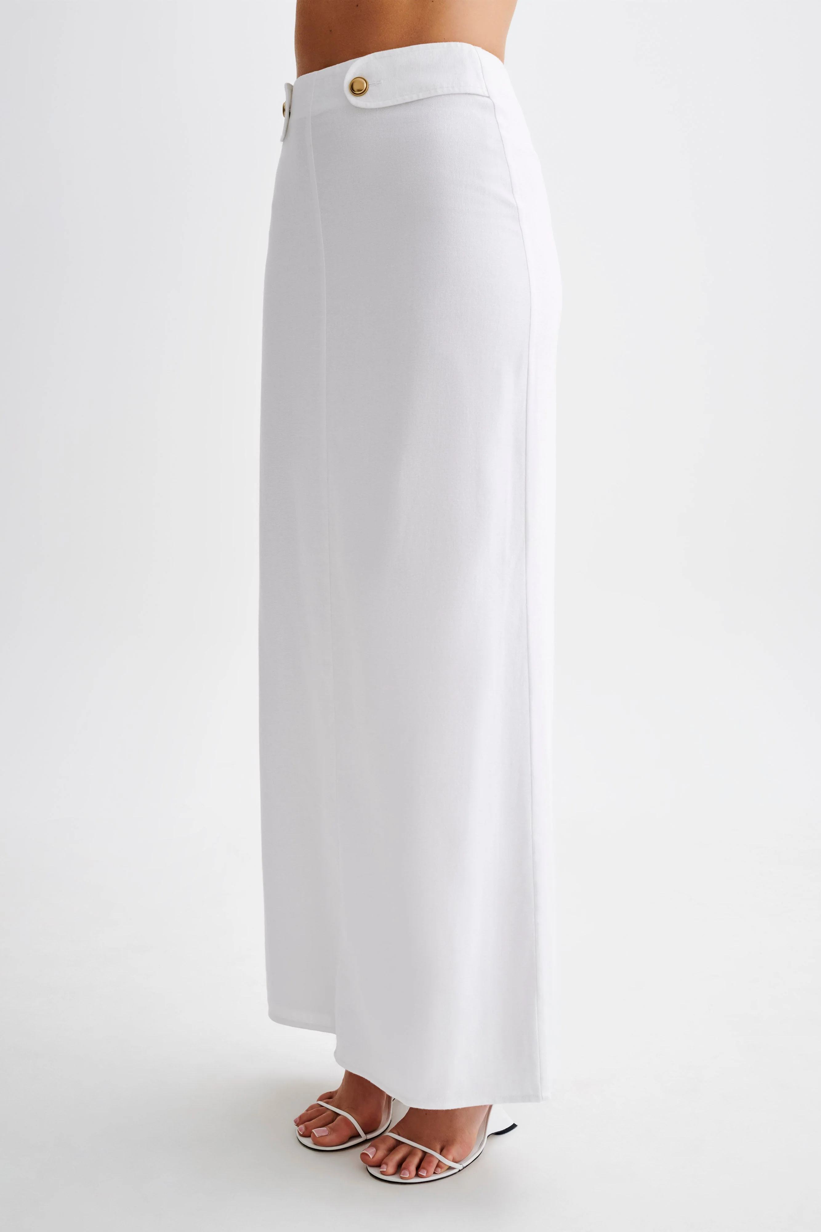 Jordan Linen Maxi Skirt - White