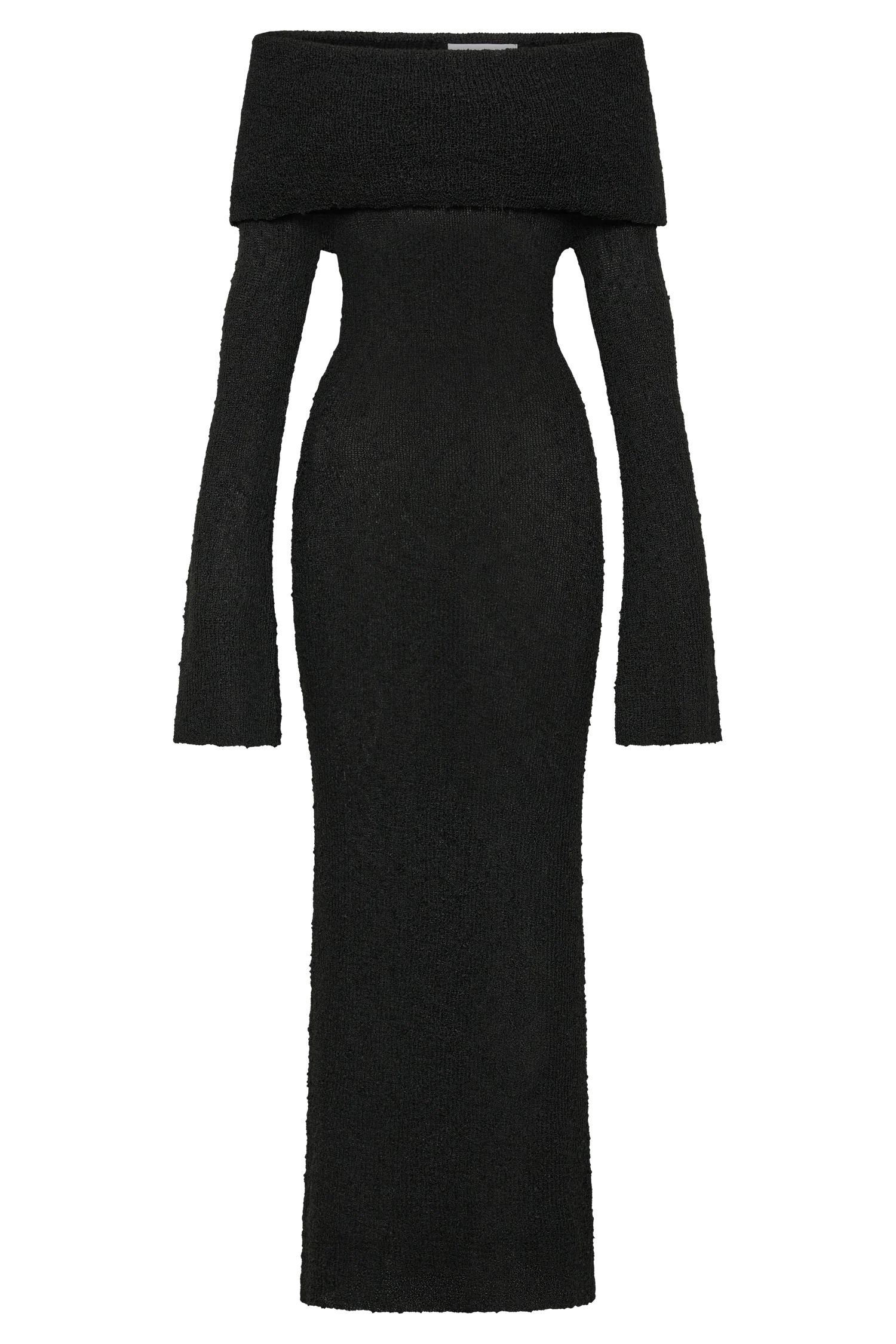 Marisol Off Shoulder Boucle Maxi Dress - Black