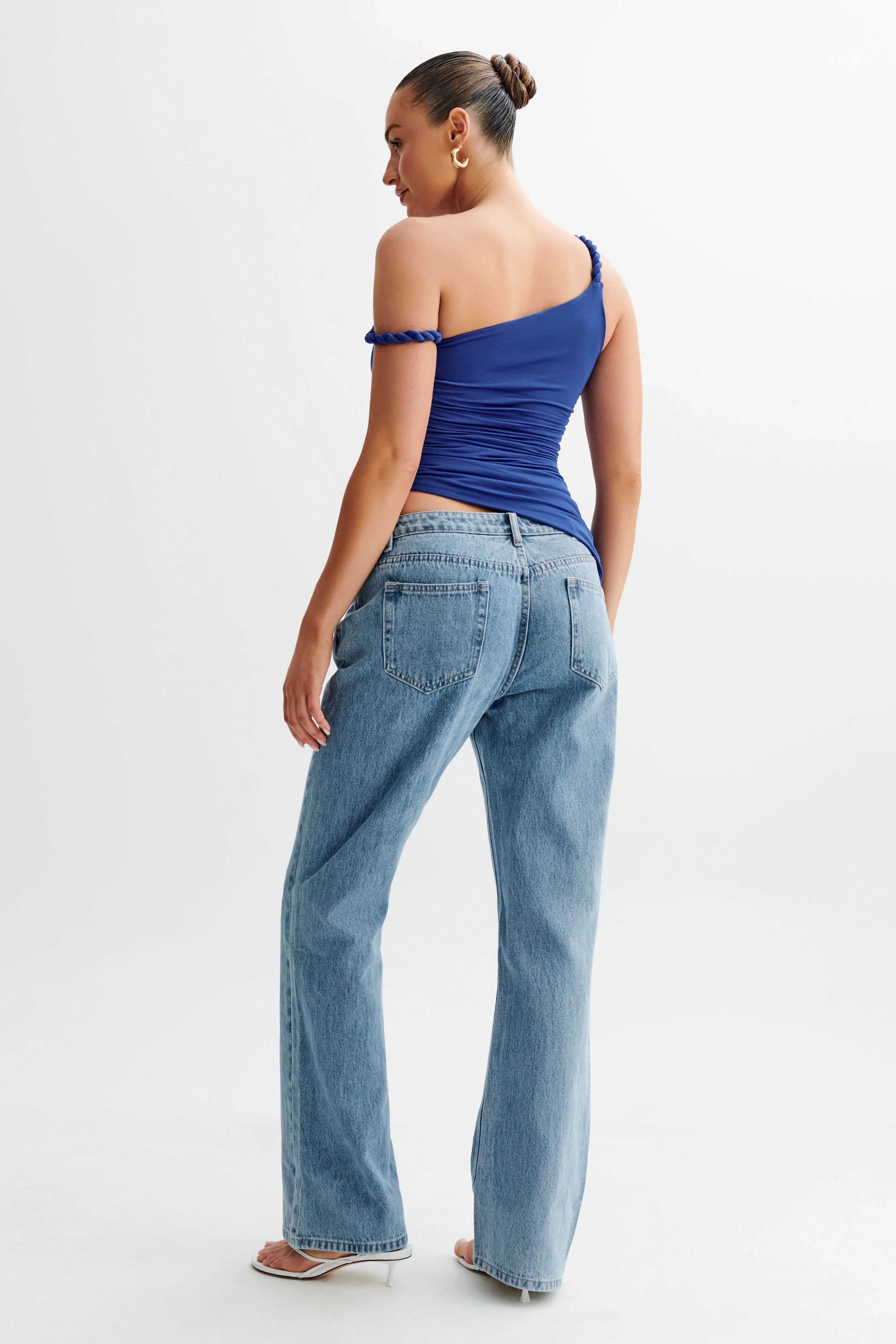 Palmira Slinky Asymmetric Sleeveless Top - Cobalt Blue