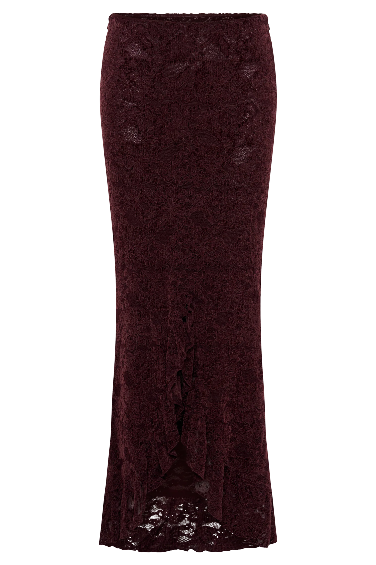 Artemis Lace Plisse Maxi Skirt - Plum
