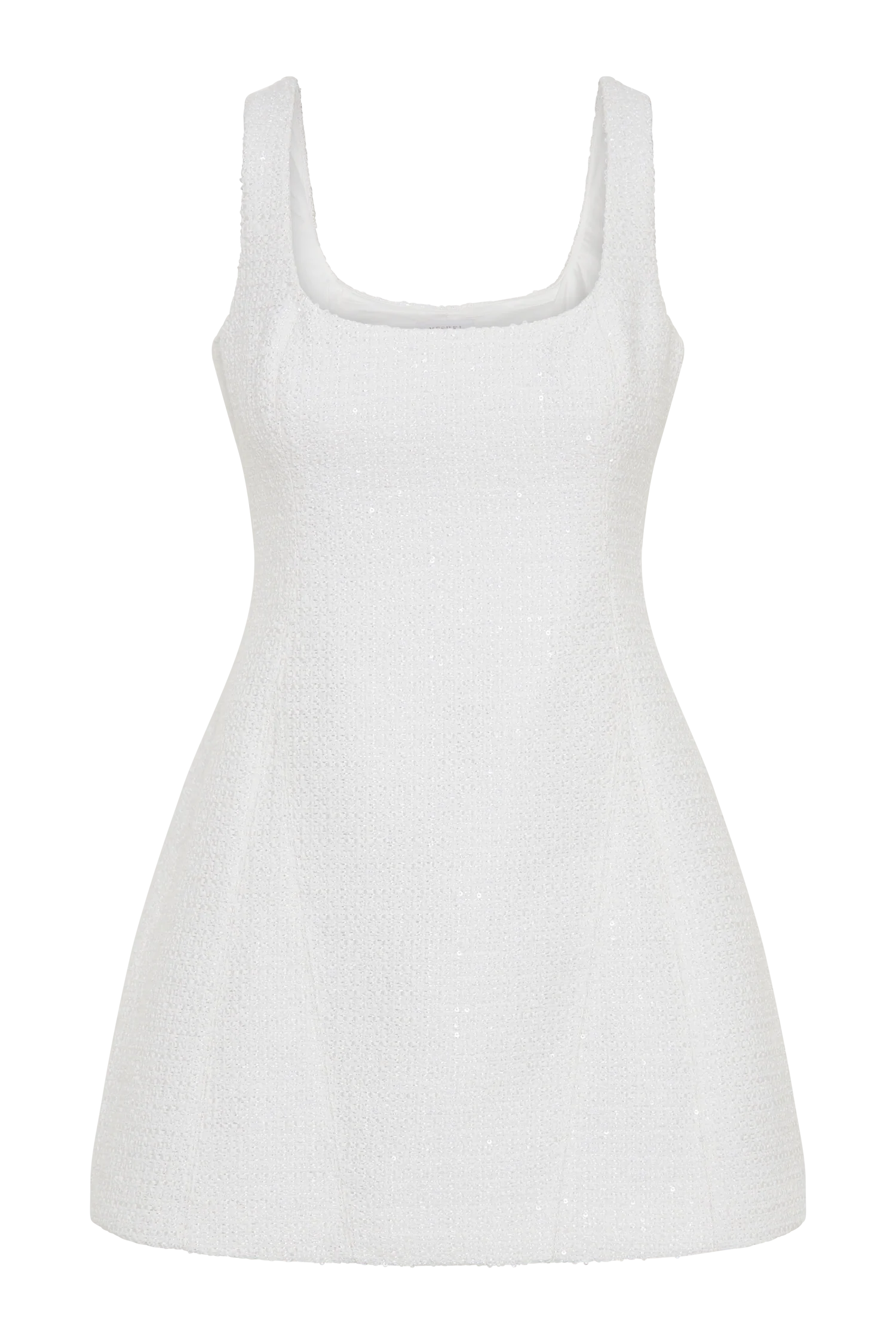 Beth Tweed Mini Dress - White