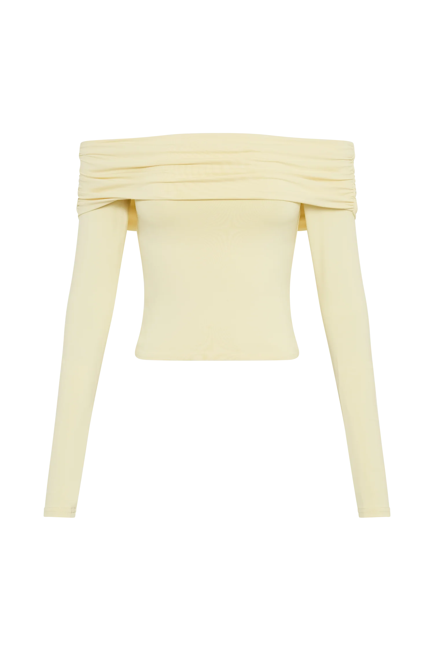 Lucinda Recycled Nylon Off Shoulder Top - Lemon